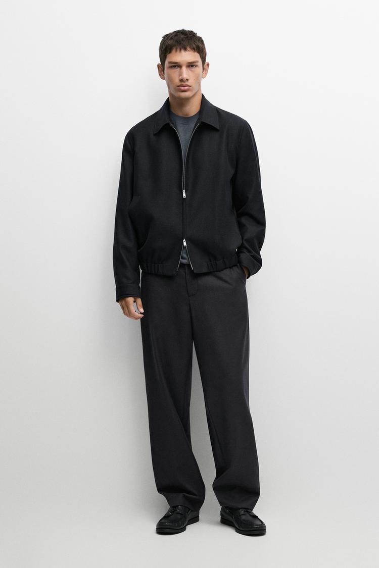 100% wool total look bomber jacket — DEEP BLUE