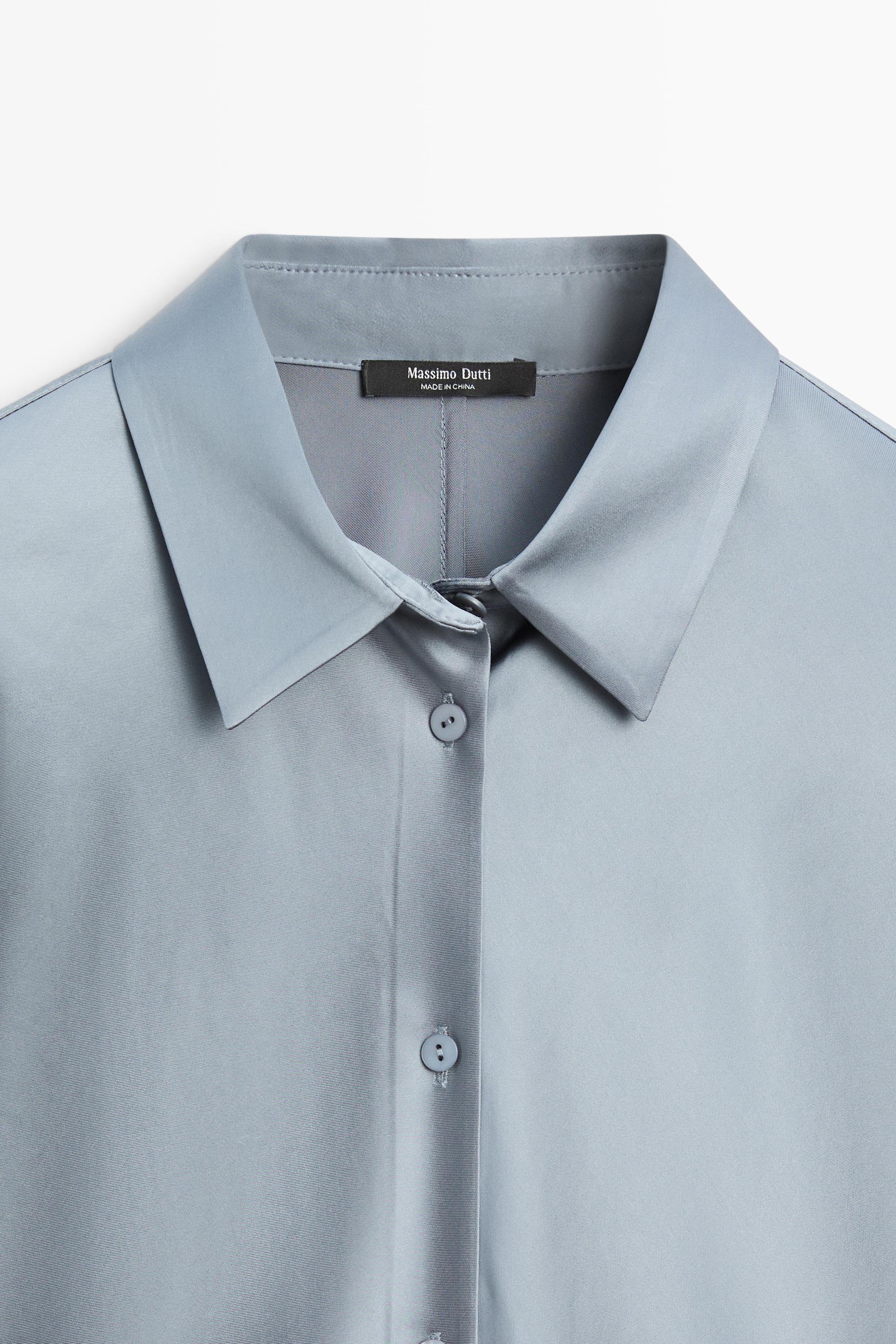 Flowing satin shirt — BLUISH GREY