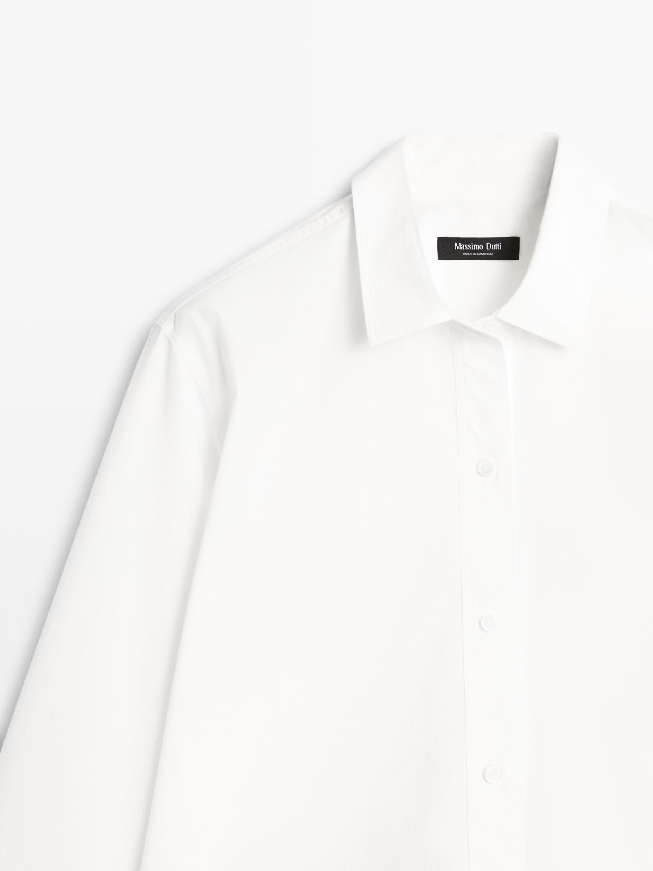100% cotton poplin shirt — WHITE