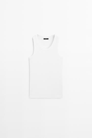 Cotton blend halter top — WHITE 2