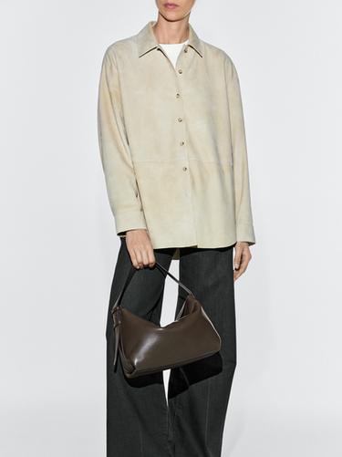 Small nappa leather shoulder bag — KHAKI 5