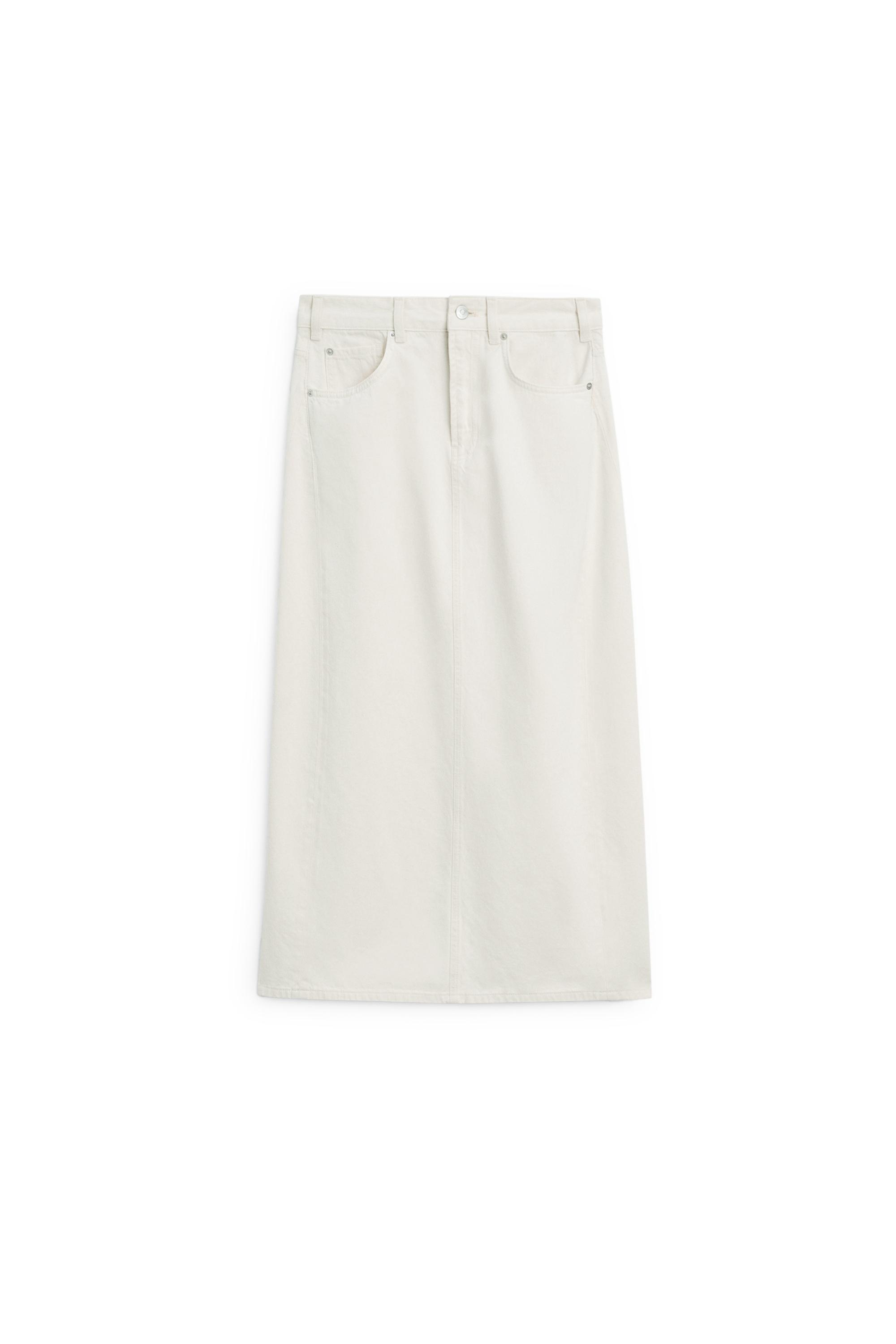 Barrel fit denim midi skirt — CREAM
