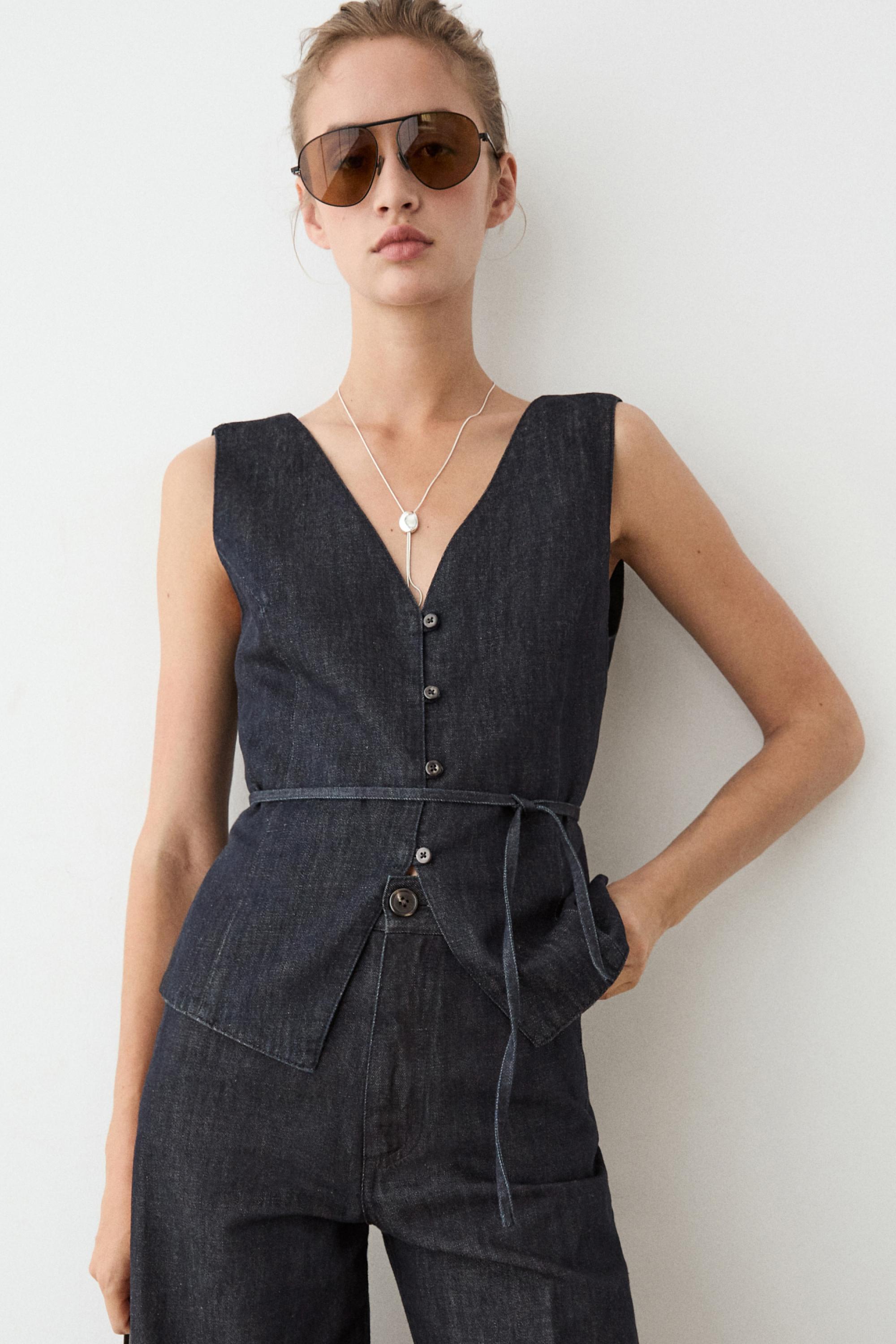 Gilet denim total look