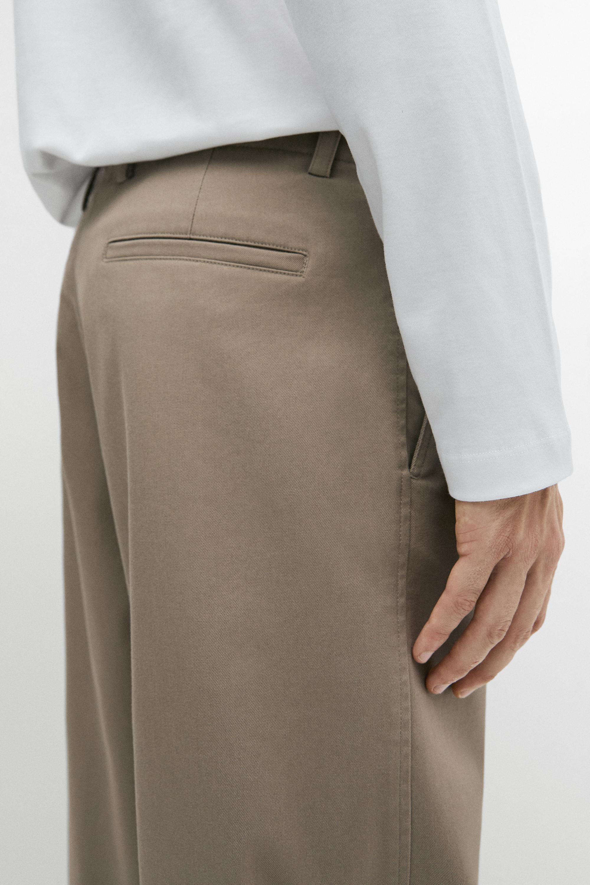 Cotton blend straight-leg pants — MINK