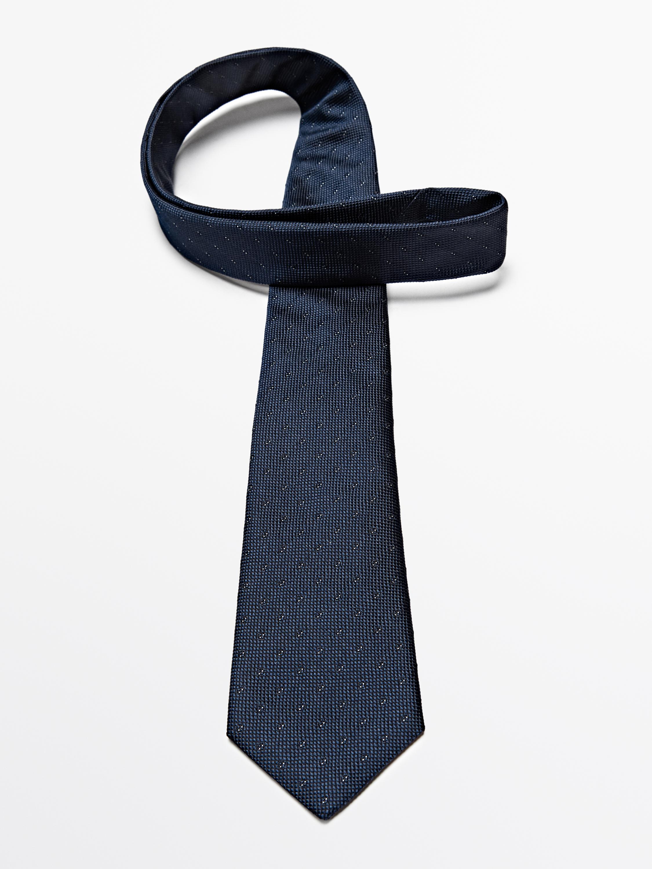100% silk tie — NAVY BLUE
