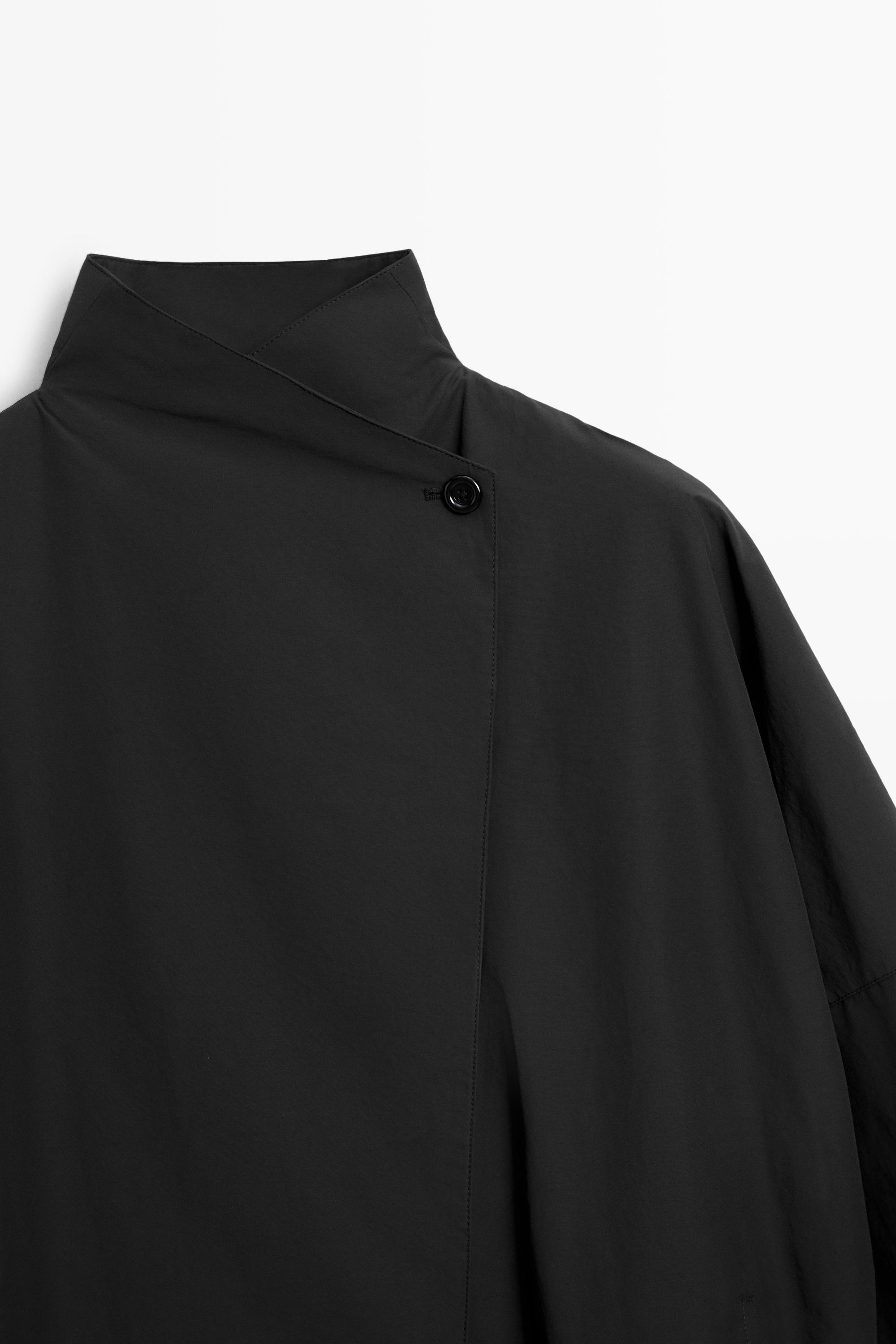 Technical bomber jacket with side button — BLACK