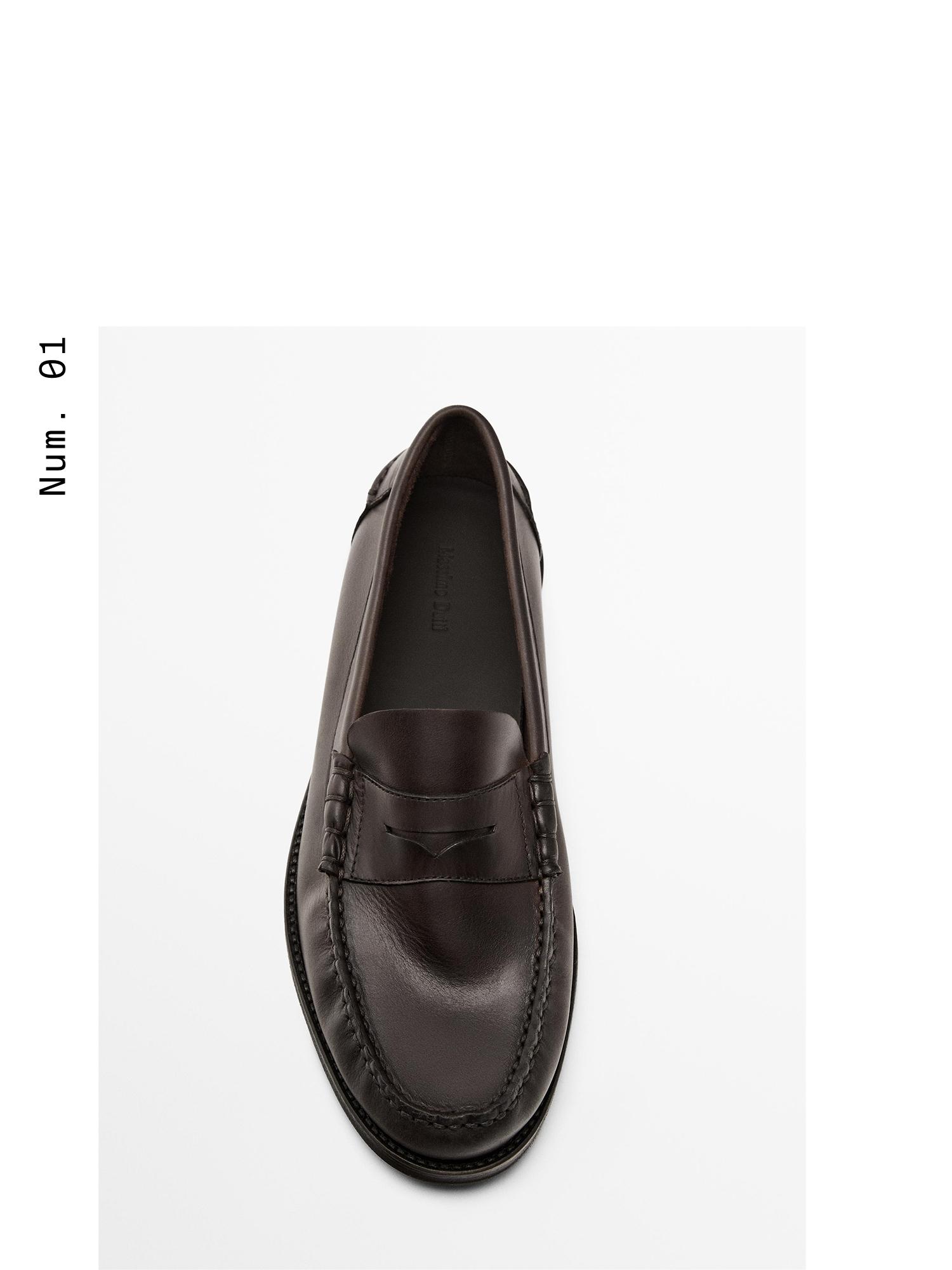 Oiled leather penny strap loafers
