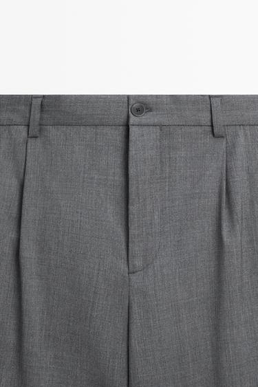 Wool blend cool wool darted pants — MEDIUM GREY 9