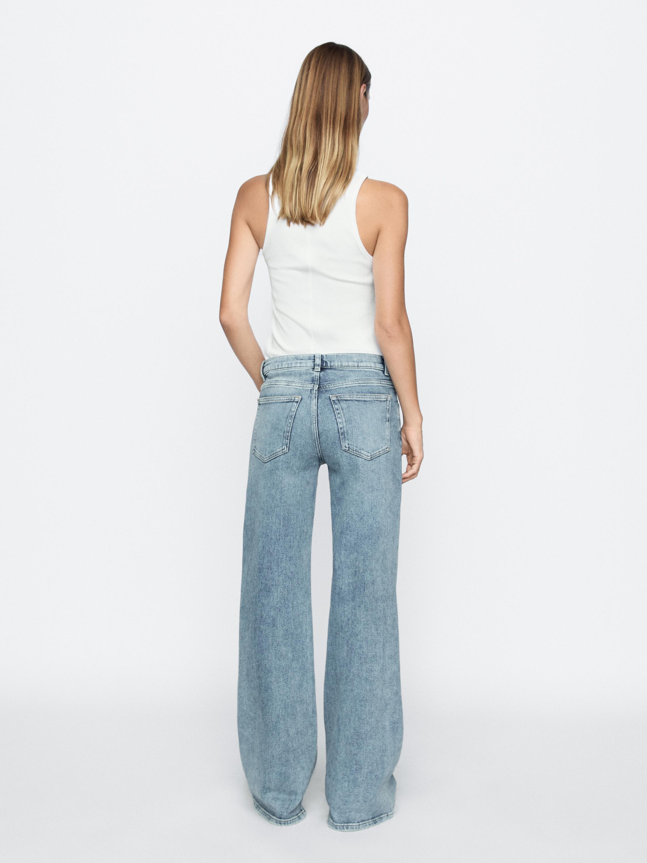 Jeans-Schlaghose im Vintage-Stil mit niedrigem Bund