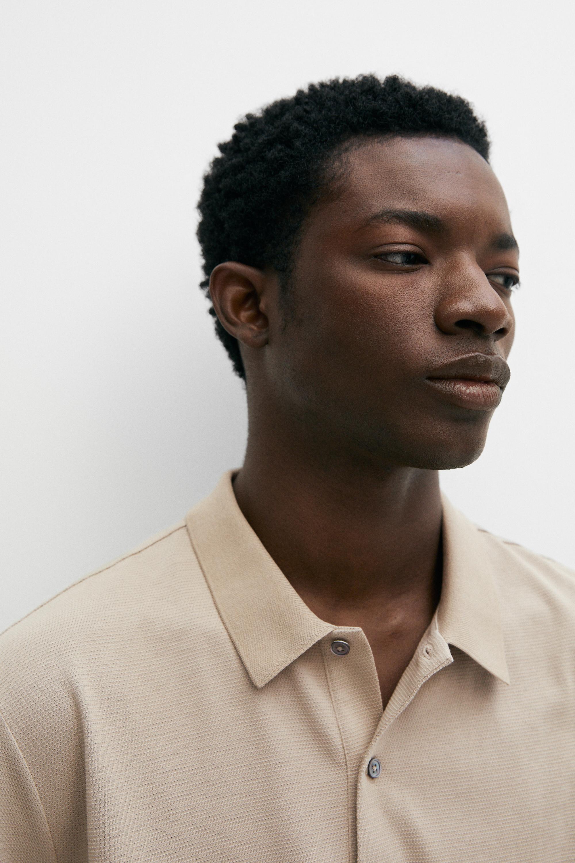 100% cotton structured polo shirt — STONE