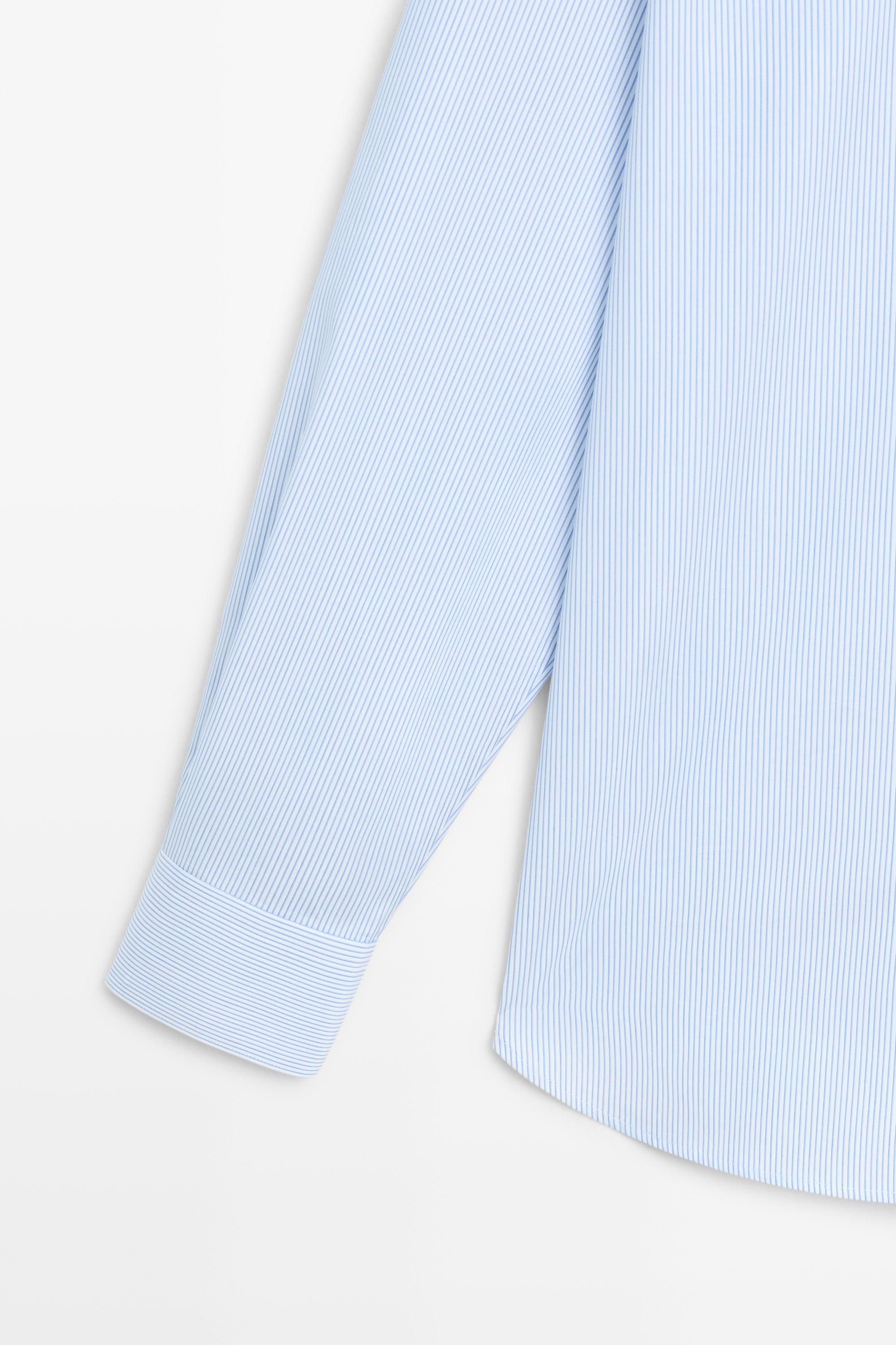 100% Cotton Striped Shirt — WHITE