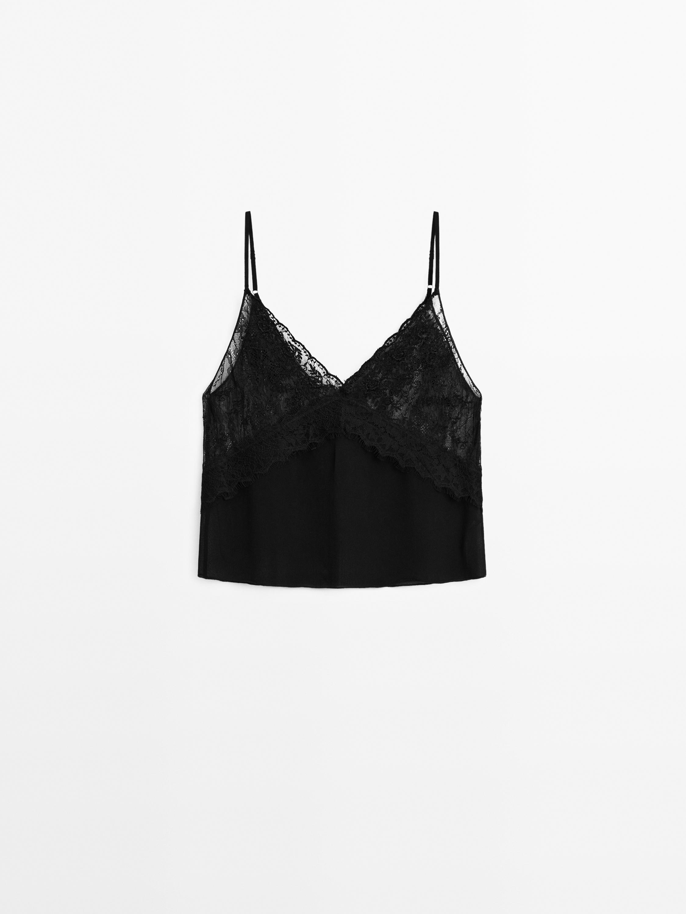 Strappy lace camisole top
