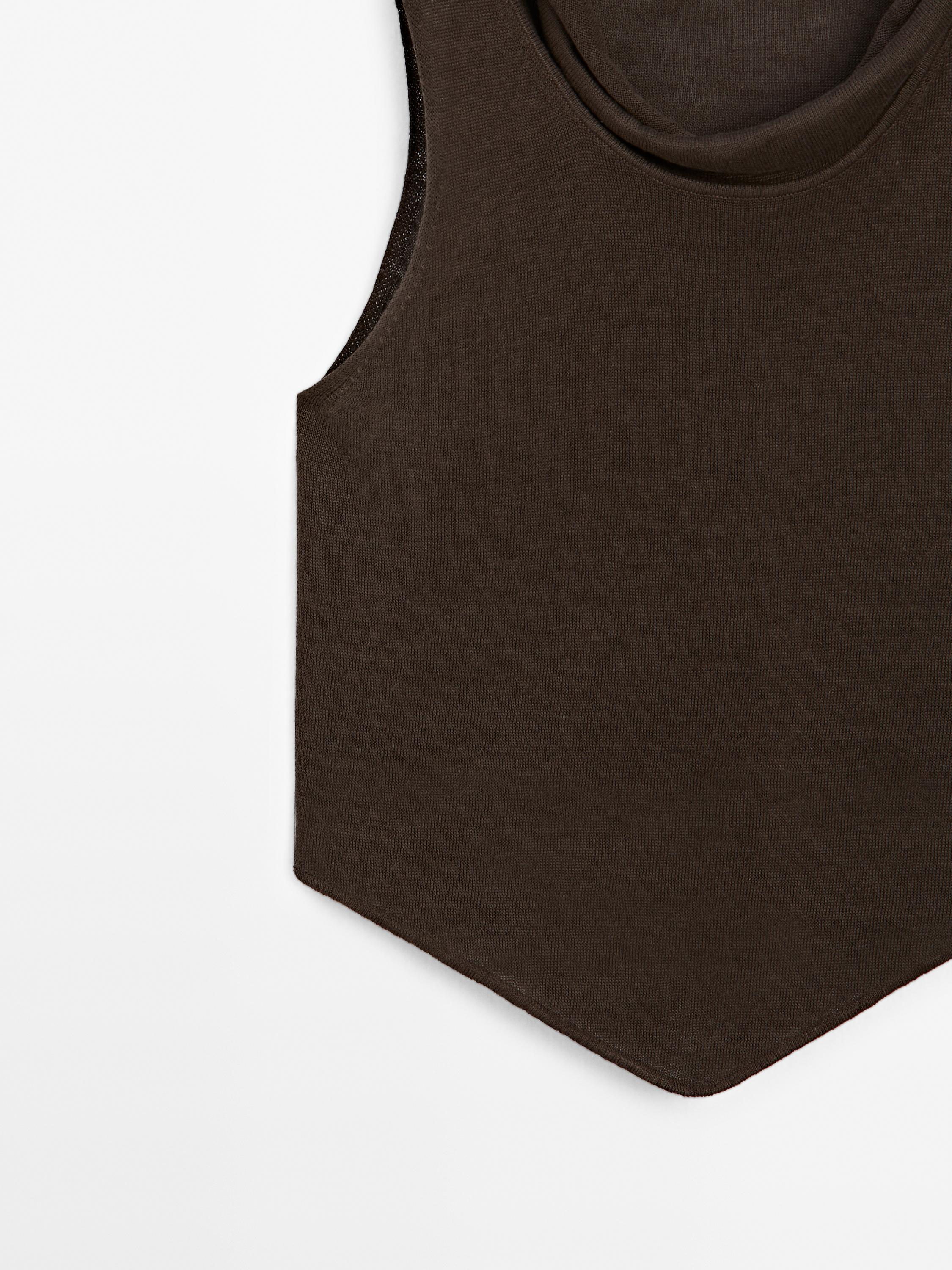 100% linen asymmetric draped top