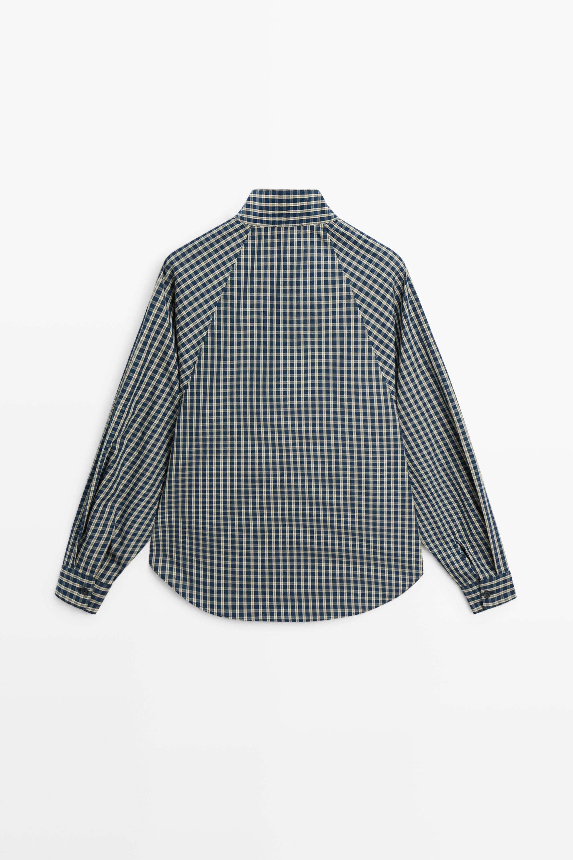 100% cotton check shirt — BLUE