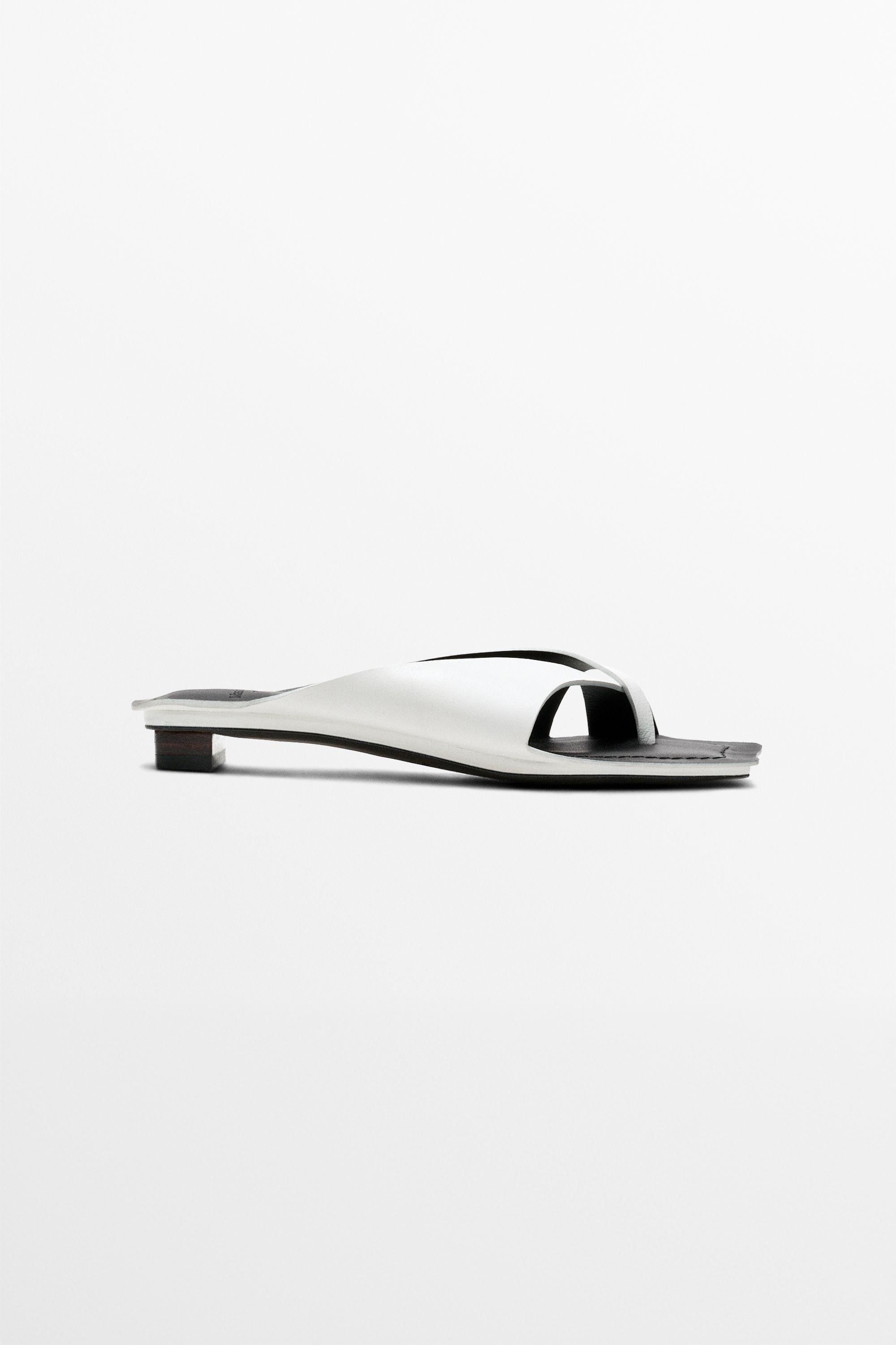 Leather high-heel sandals - STUDIO — WHITE