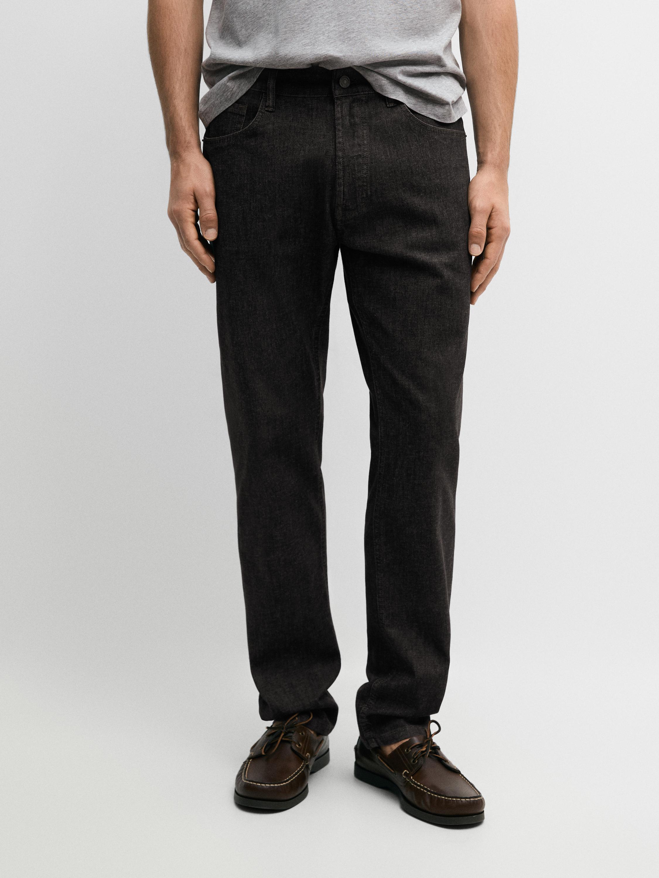 Faux jean tapered fit léger