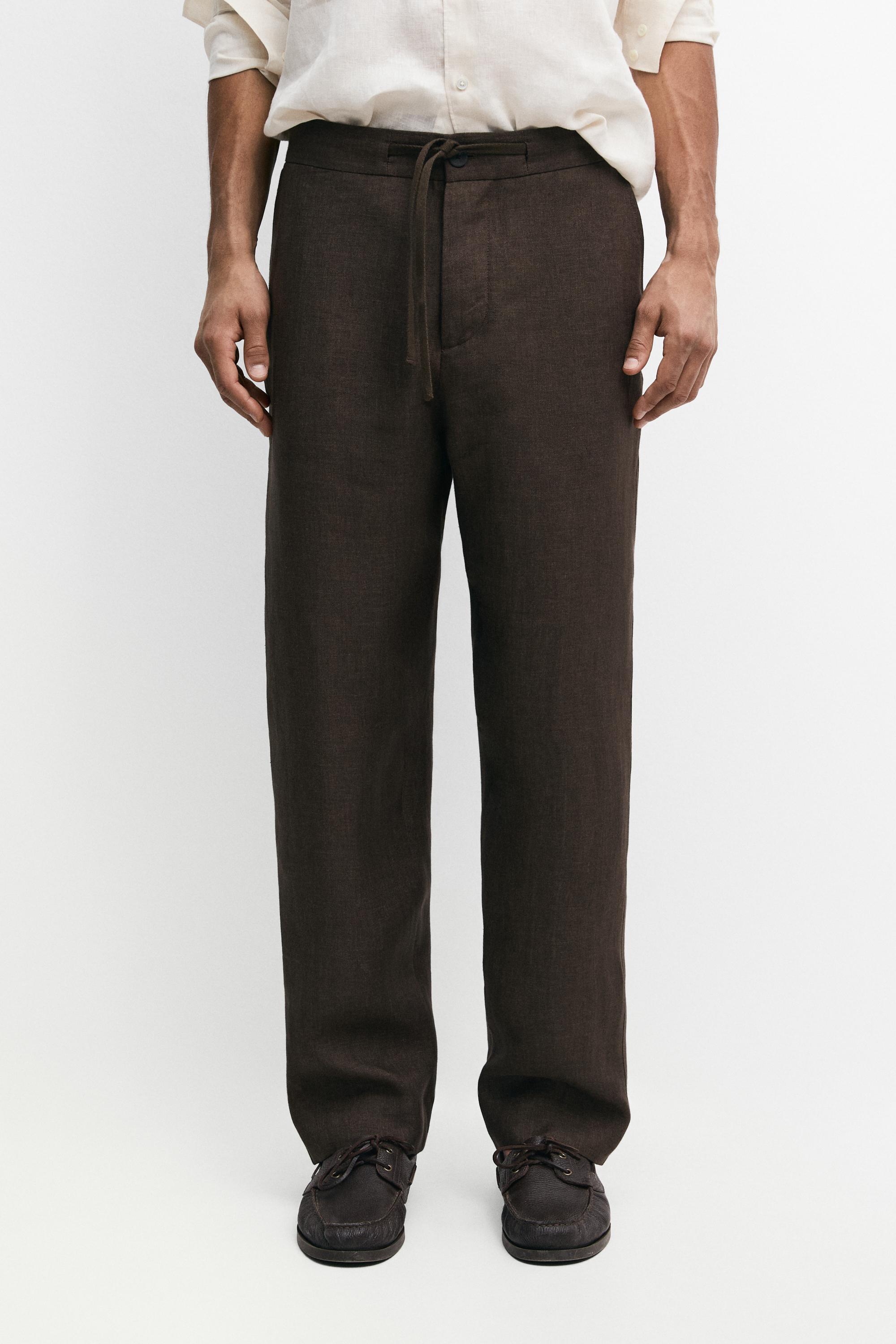 Pantalon total look lin délavé