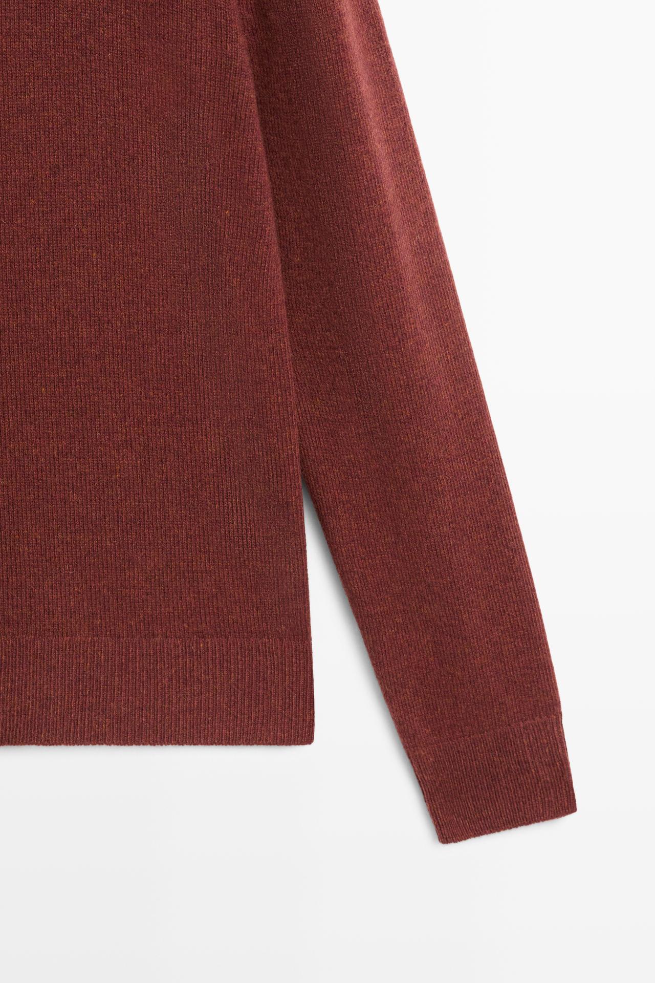 100% wool melange knit sweater — COPPER