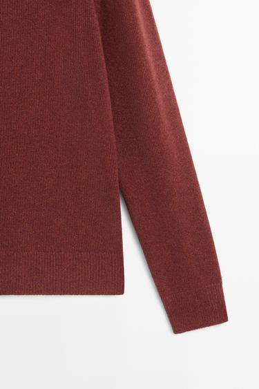 100% wool melange knit sweater — COPPER 7