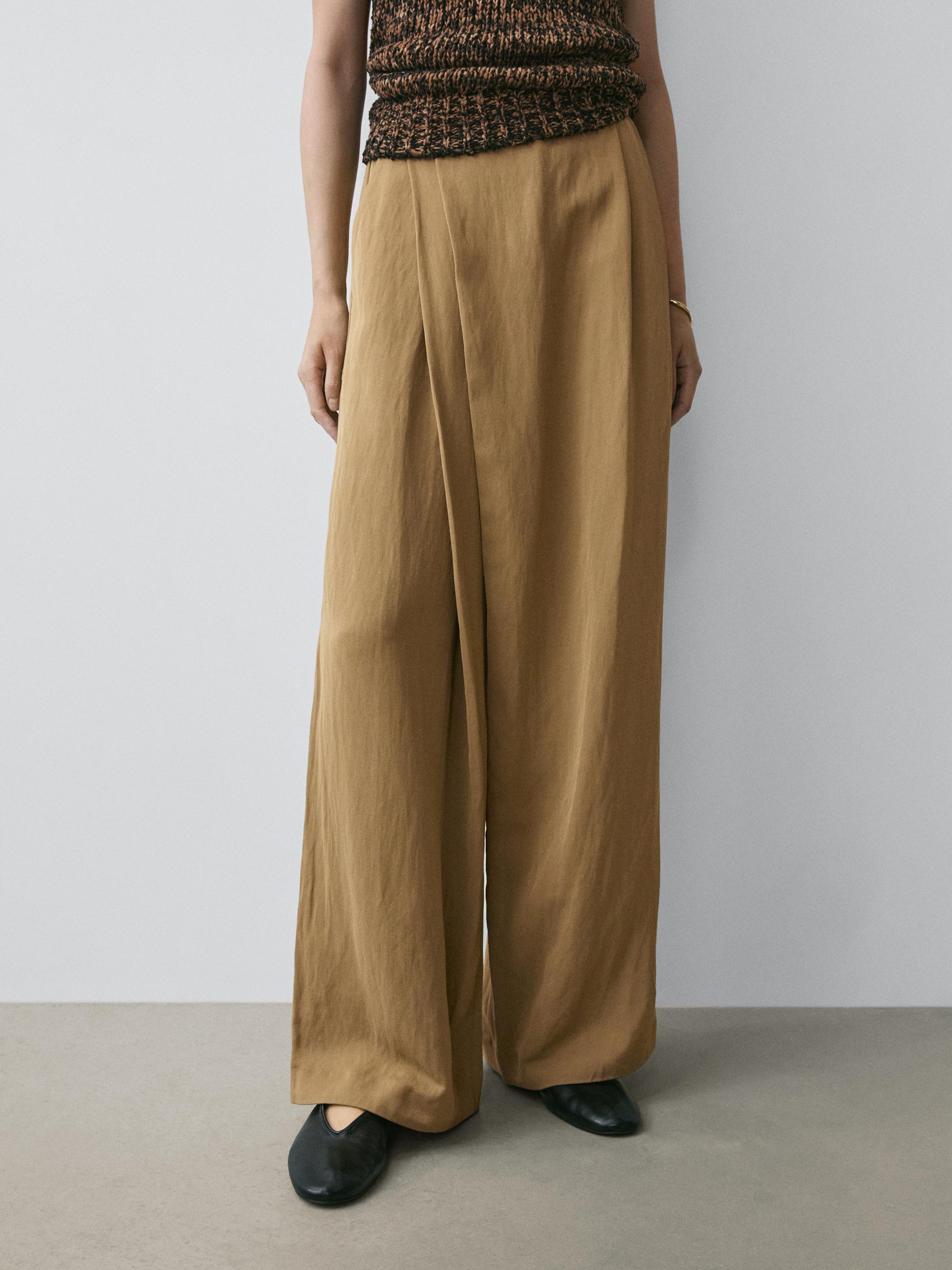 Flowing pareo trousers — BEIGE