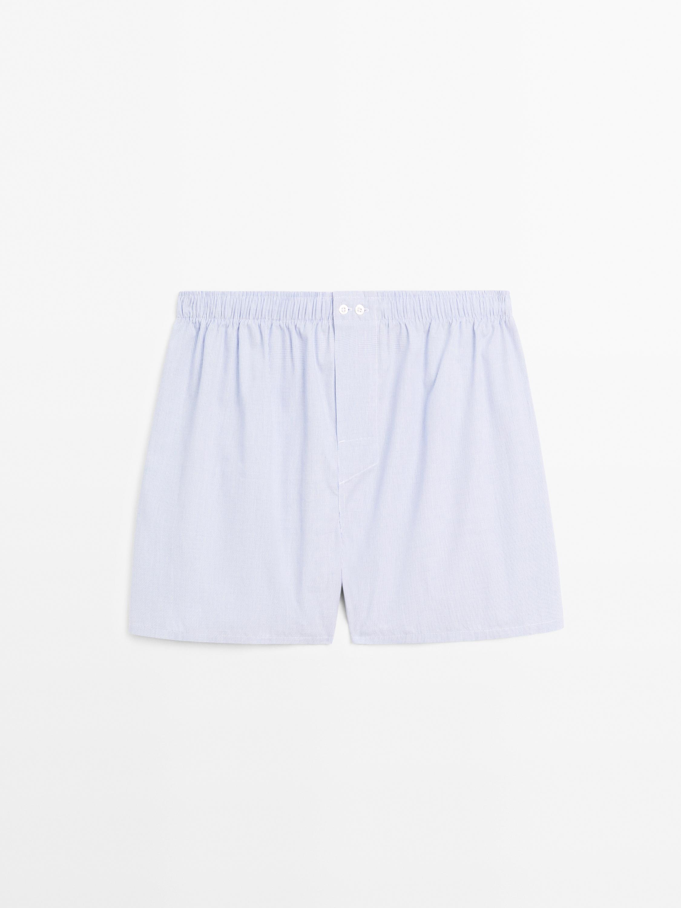 Micro-check print boxers