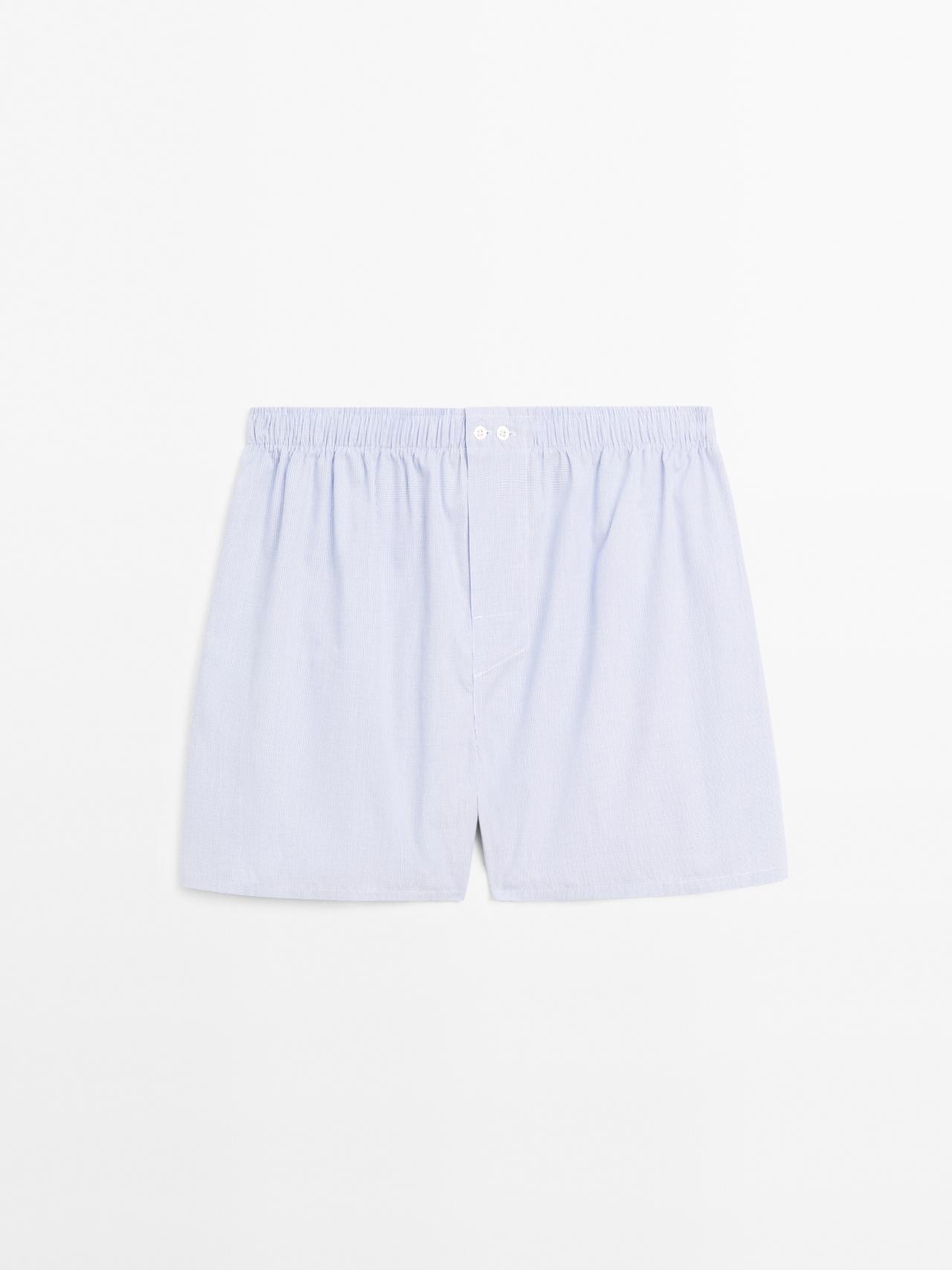 Massimo Dutti - Herre - Boxershorts Med Mikrotern - Marineblå - L