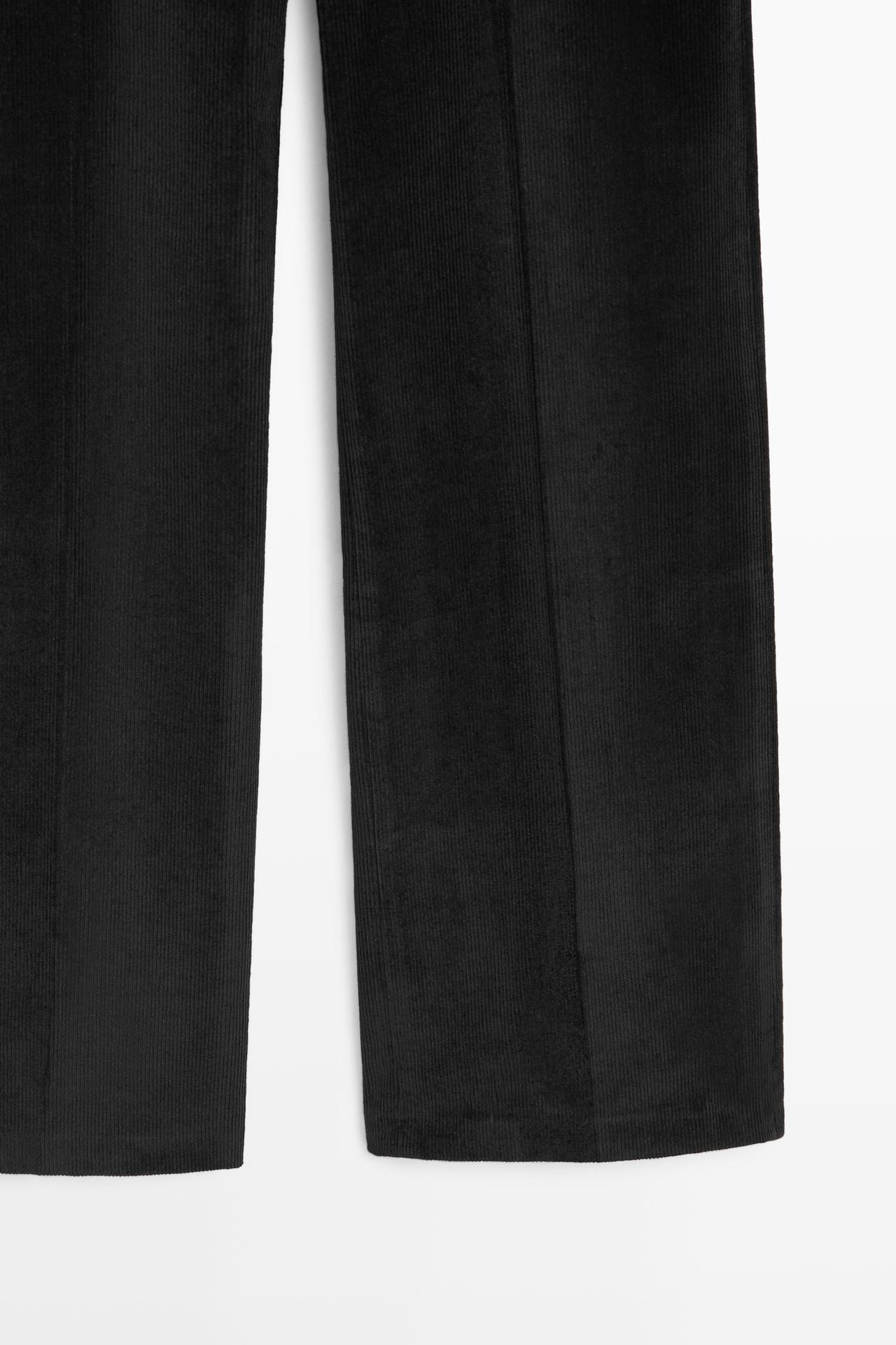 Palazzo corduroy pants — BLACK