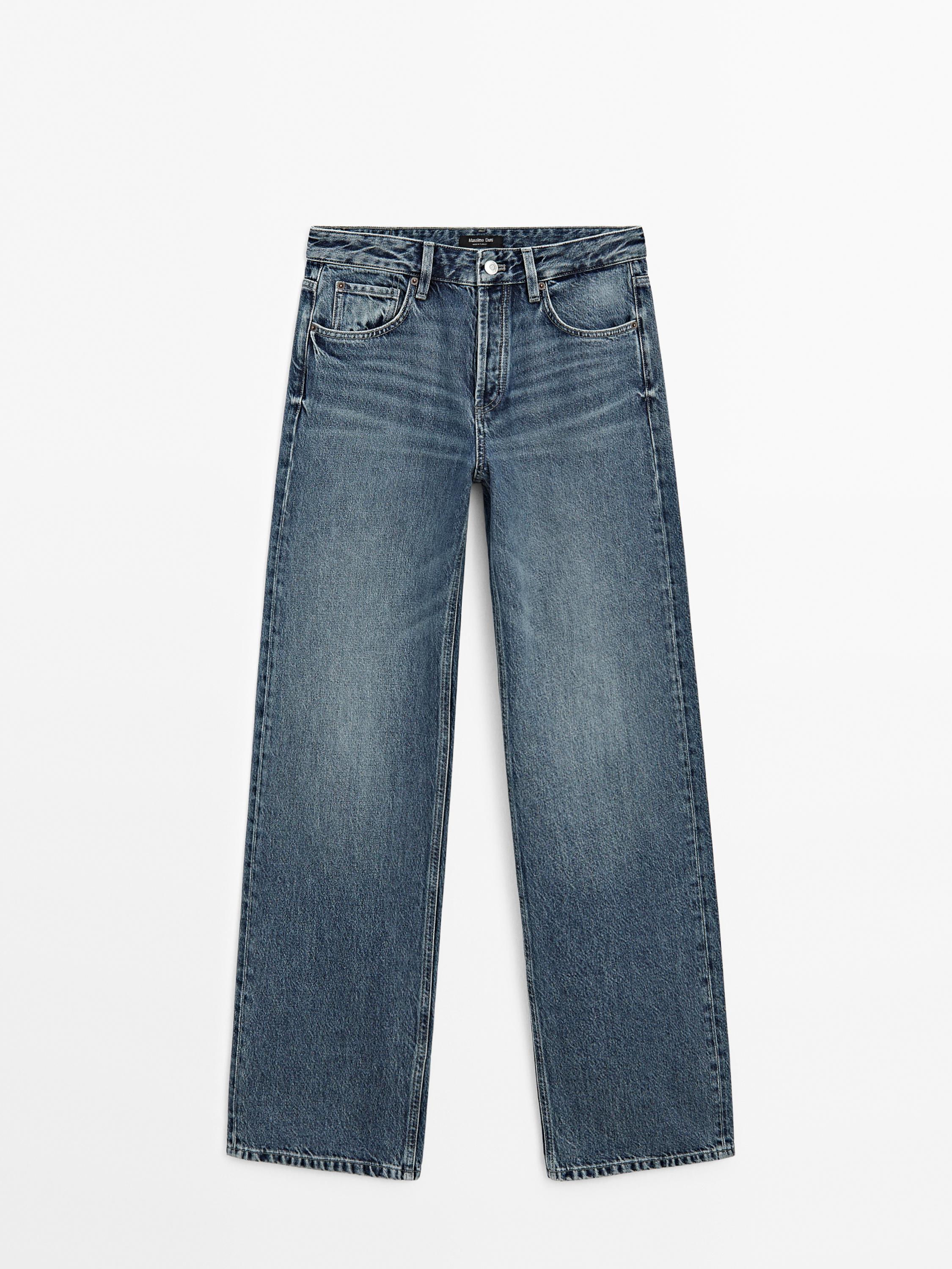 Mid-waist wide-leg jeans