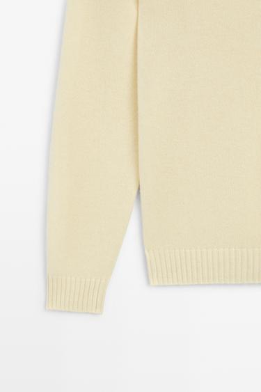Cashmere round neck knit sweater — CREAM 7