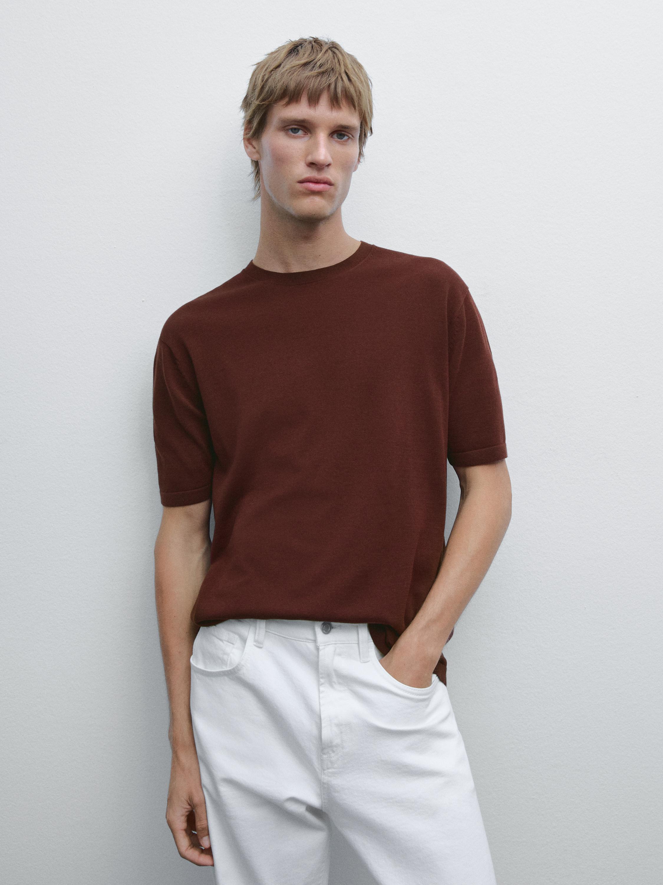 Knit cotton T-shirt