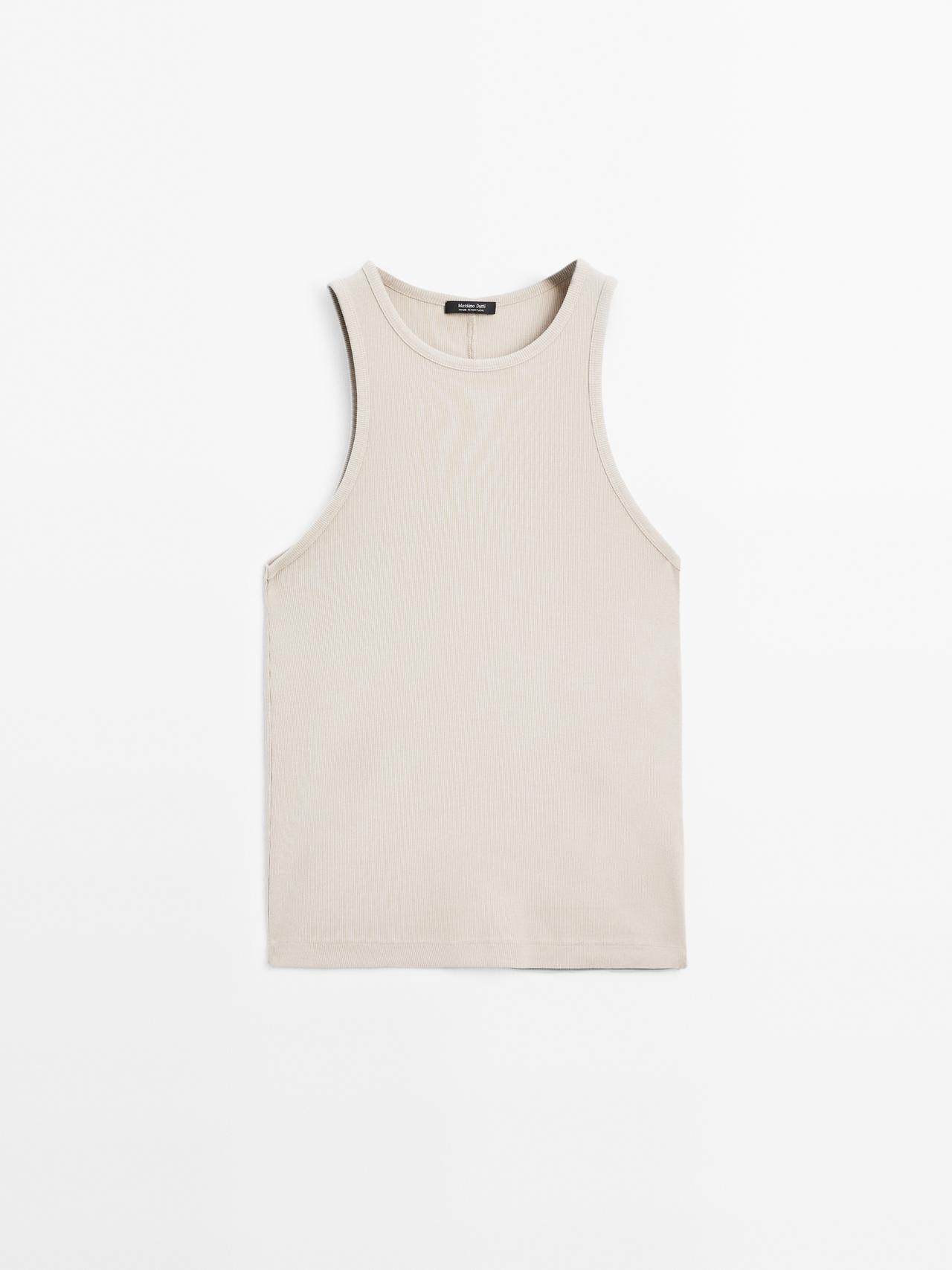 Massimo Dutti - Dame - Halter Neck Top - Stenfarvet - S