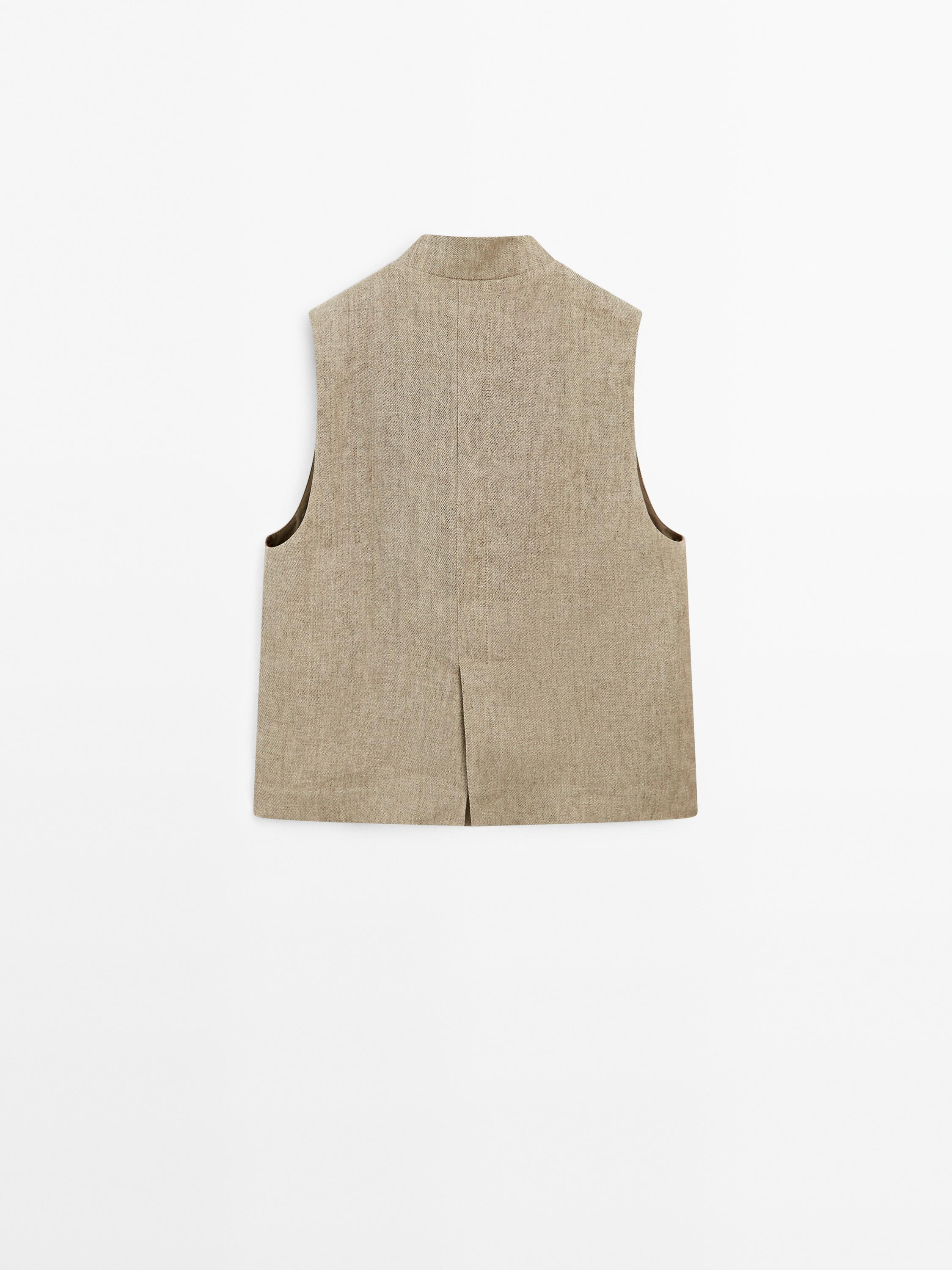 Linen blend waistcoat