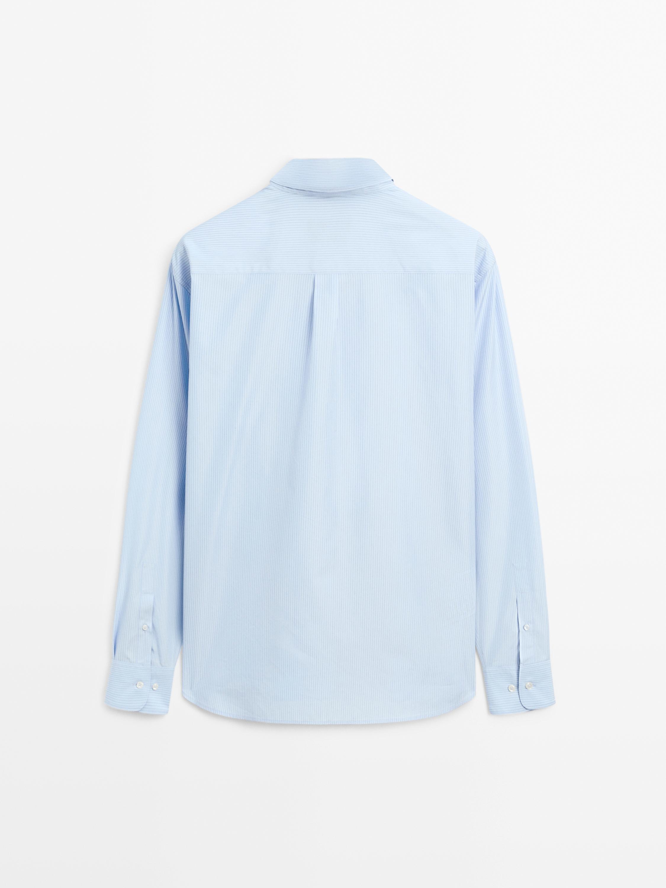 Gestreiftes Hemd aus Baumwollmischgewebe im Regular-Fit