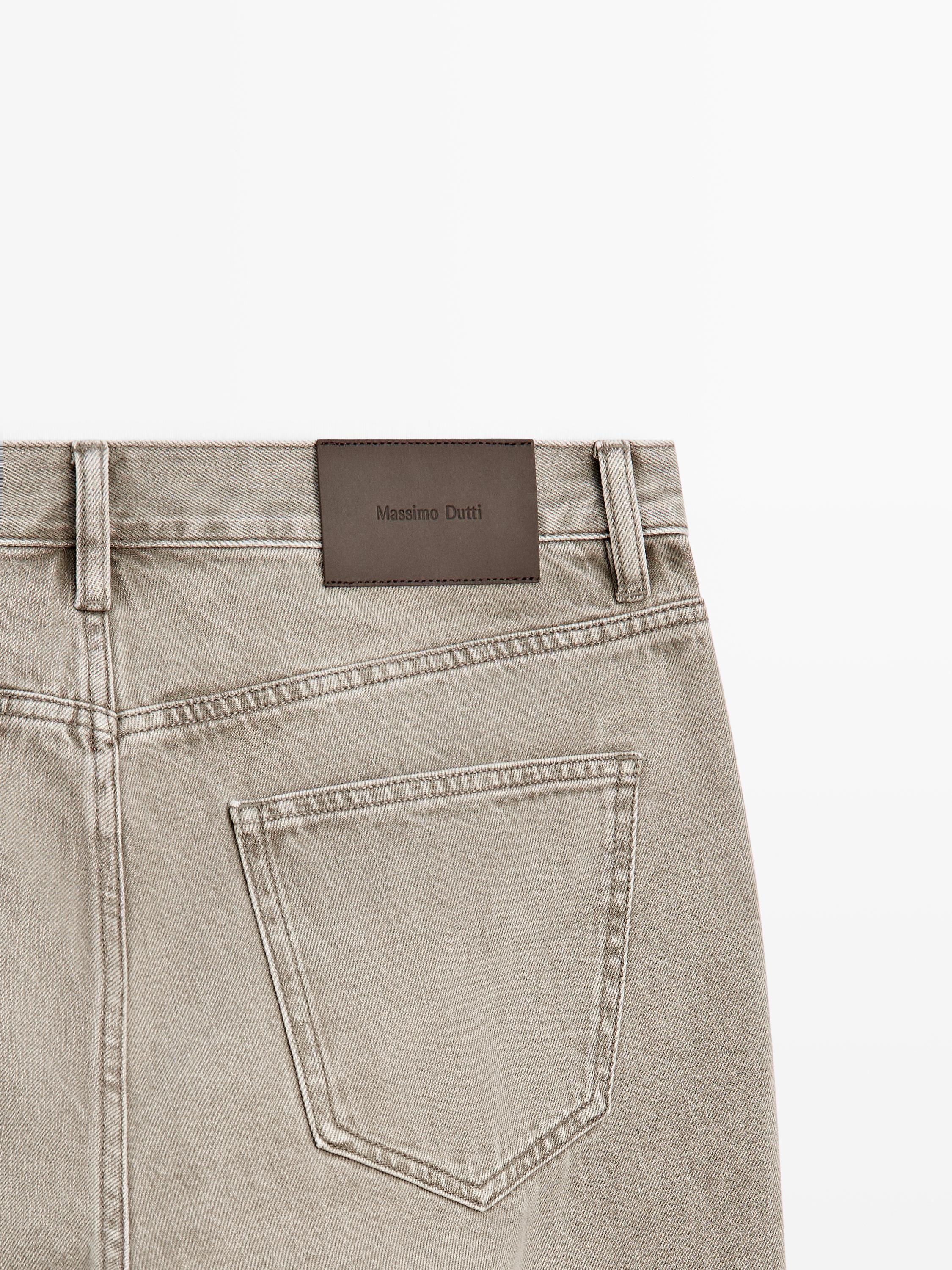 Straight-leg jeans — Greyish green