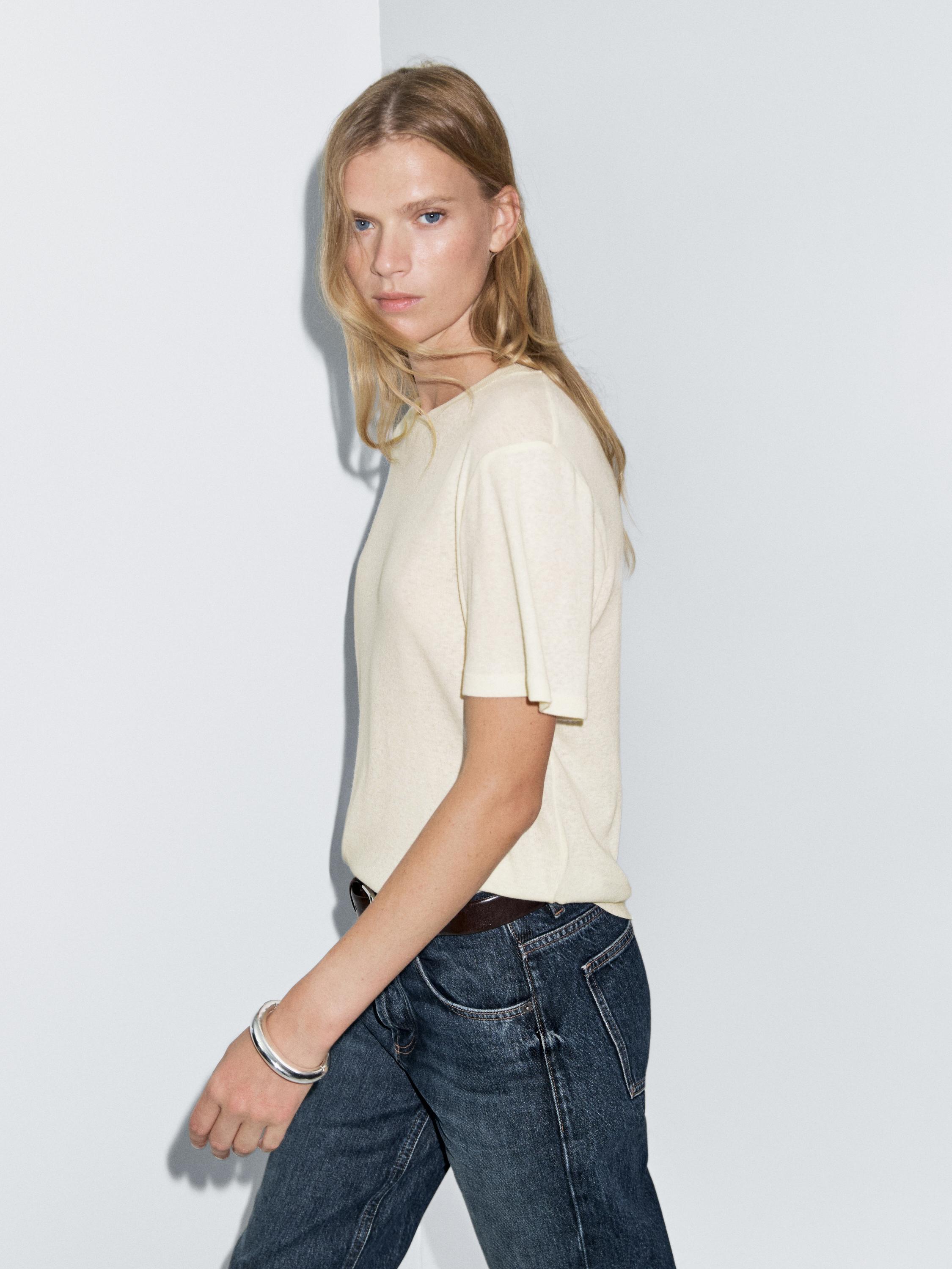 Short sleeve cotton blend T-shirt