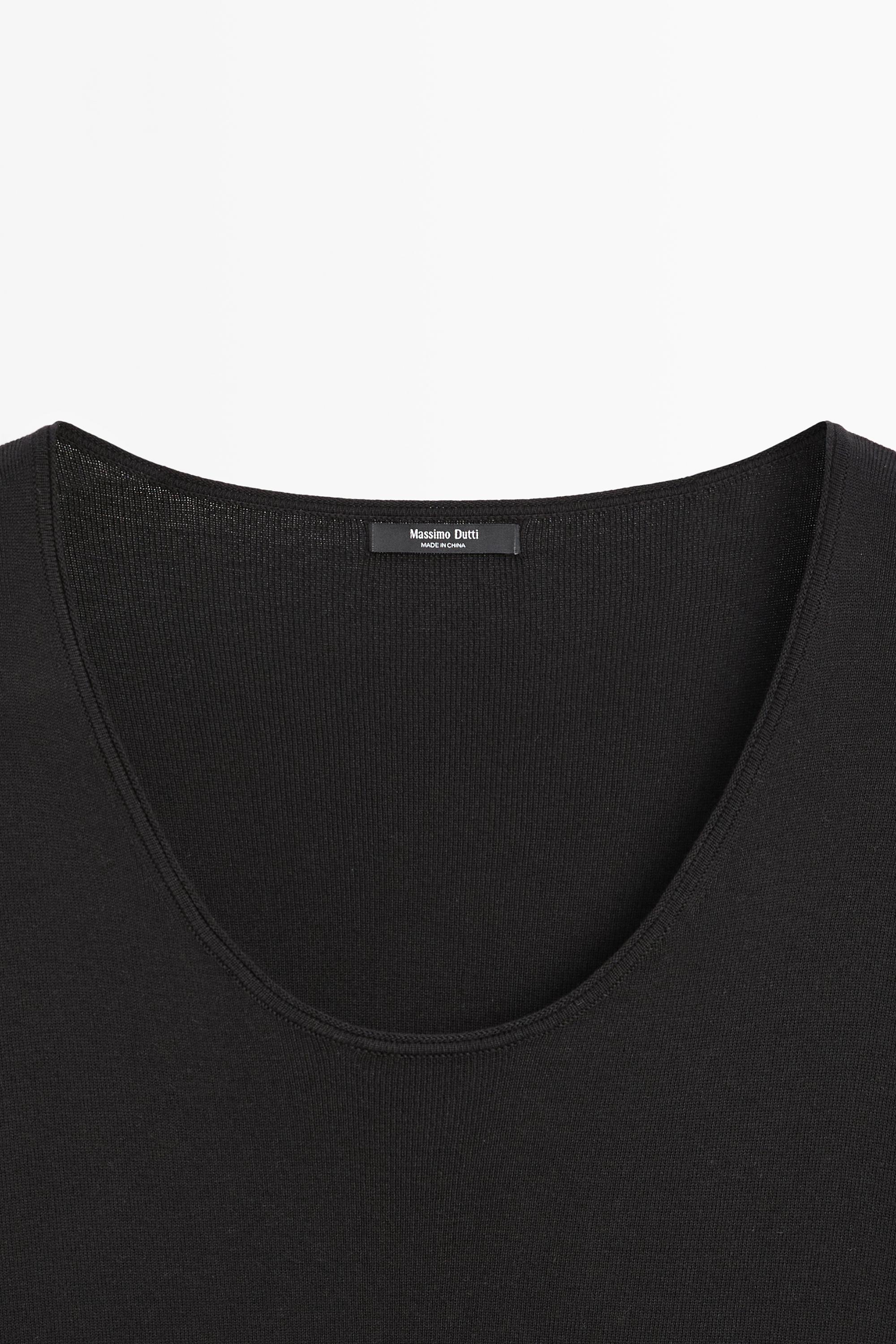 Midi dress with sleeve detail — BLACK