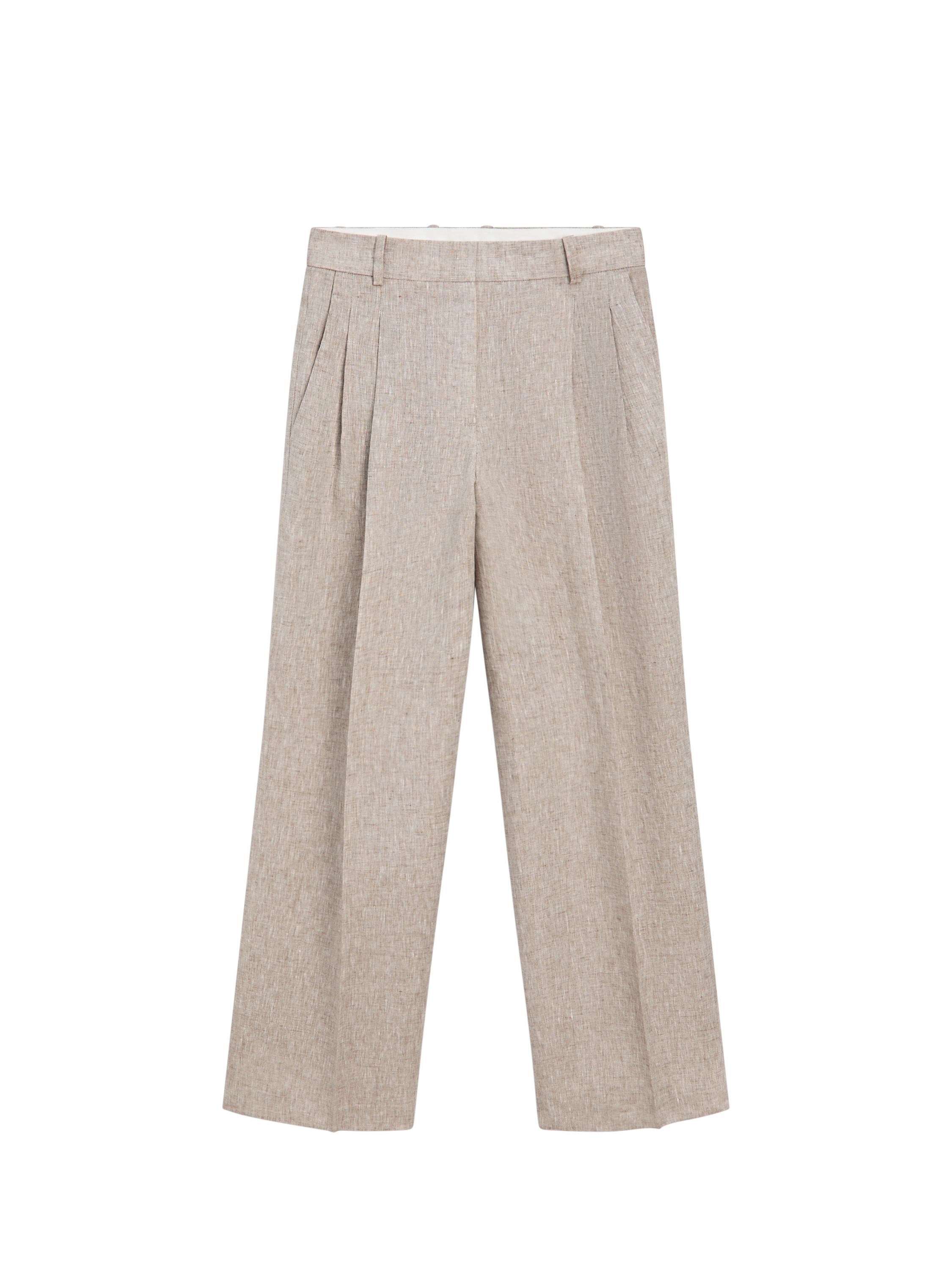 Linen suit trousers — BEIGE