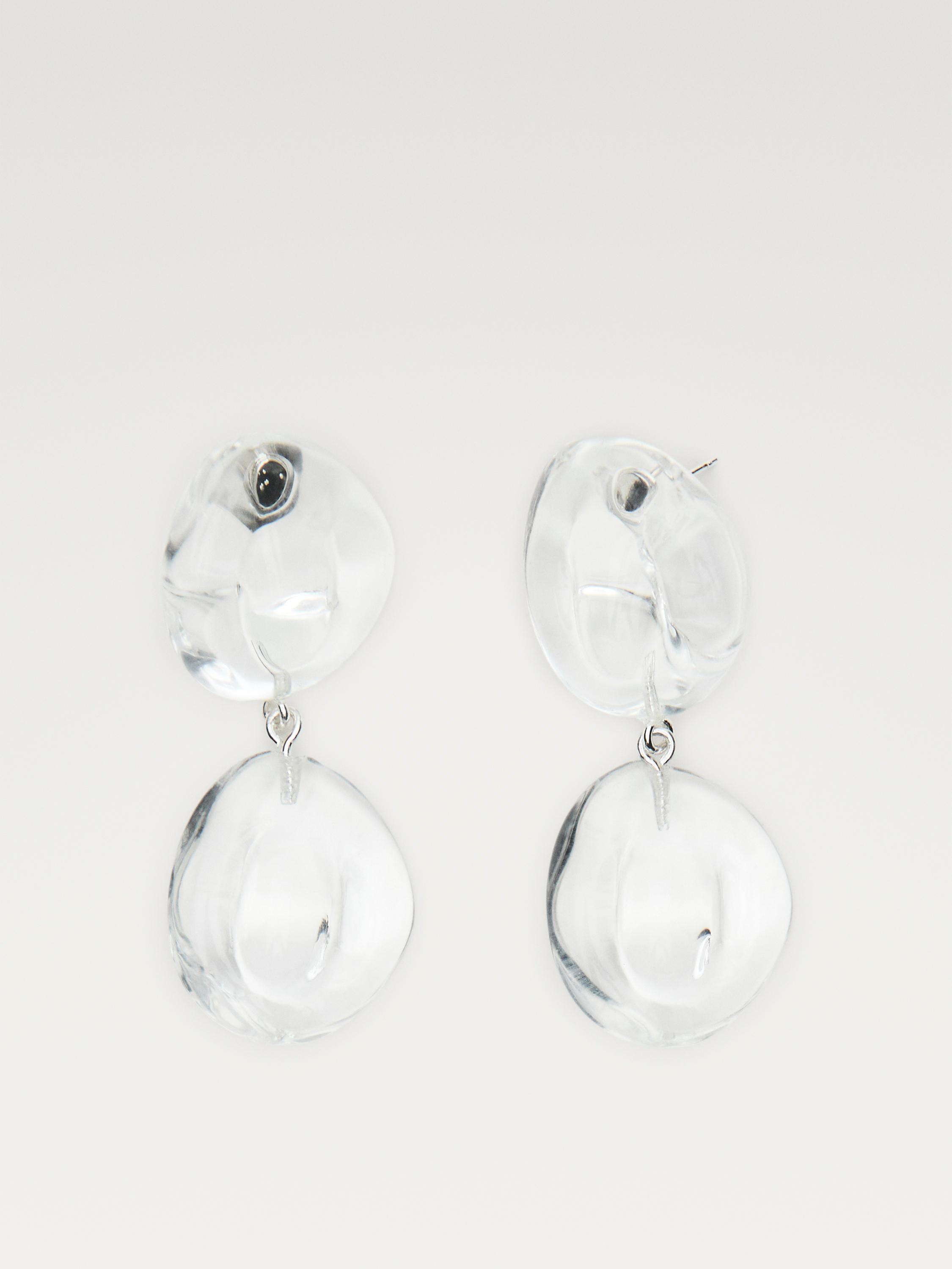 Glass piece earrings — WHITE