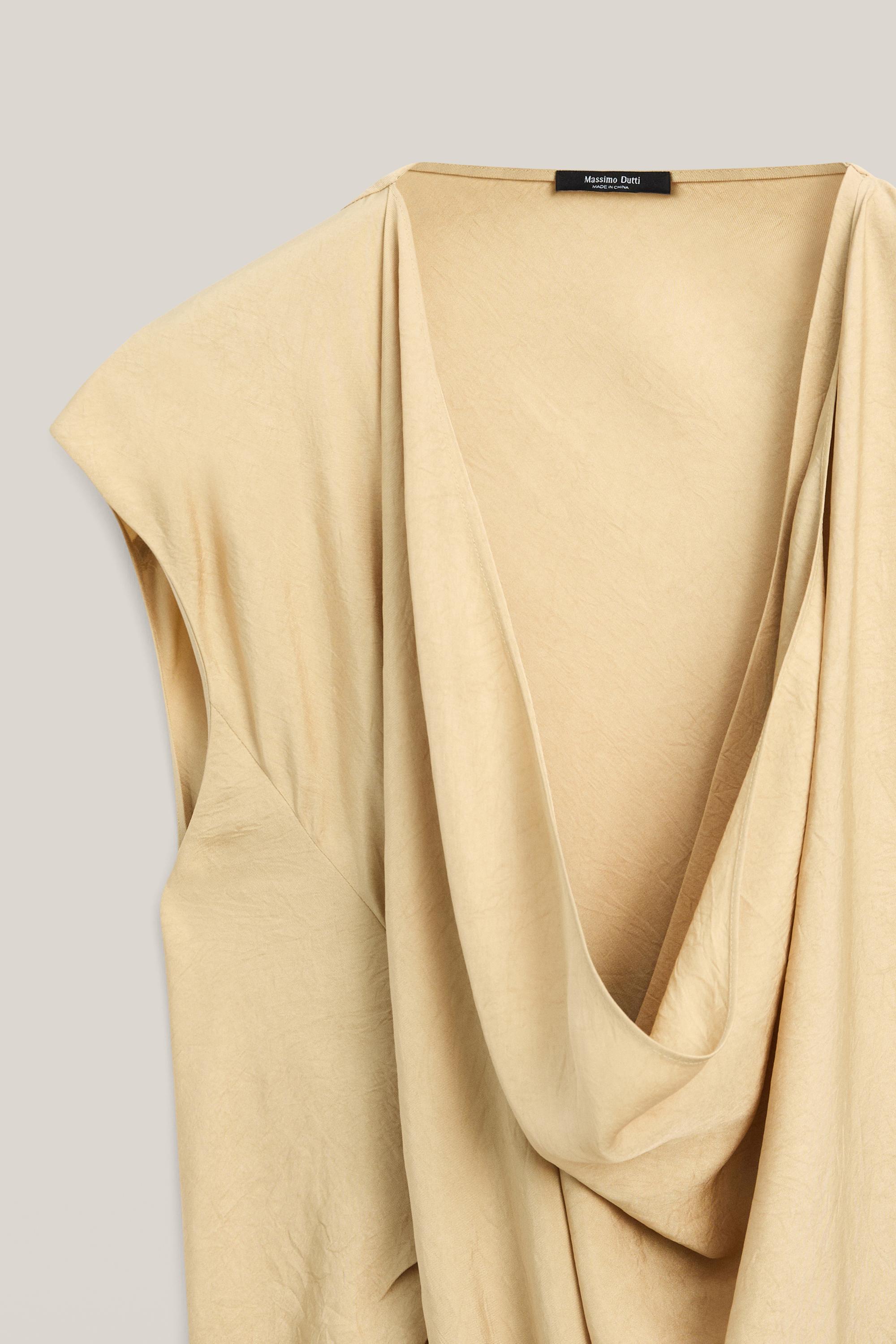 Flowing draped midi dress - LIMITED EDITION — MUSTARD YELLOW