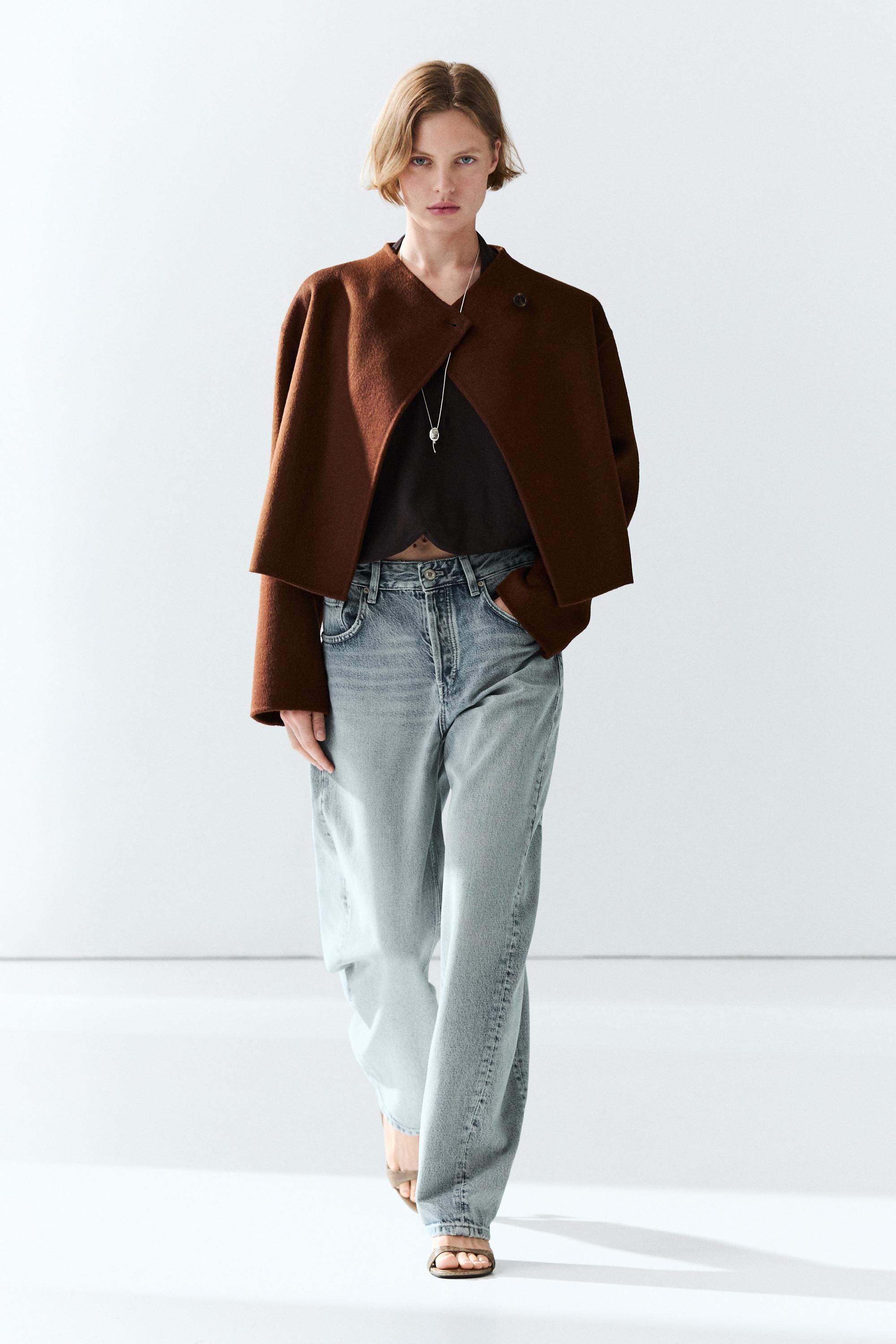 Button detail cape jacket
