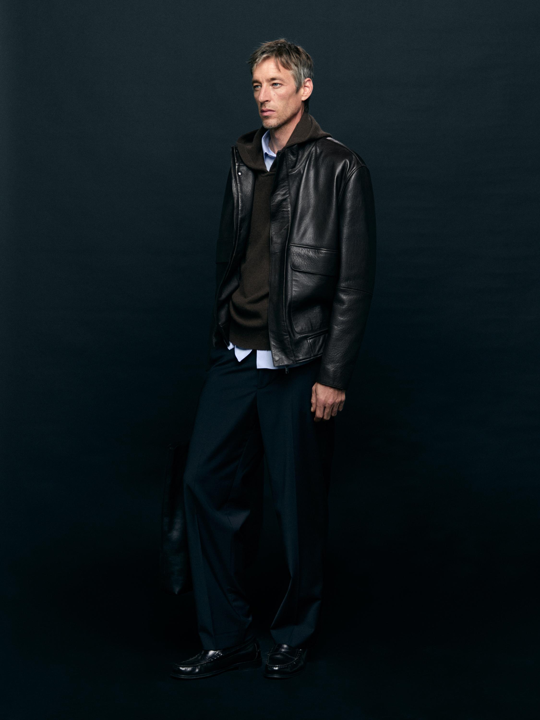 Nappa leather jacket with pockets