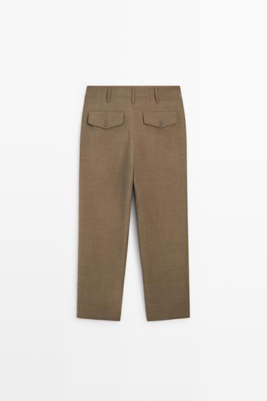100% Wool Melange Suit Pants — CAMEL 6