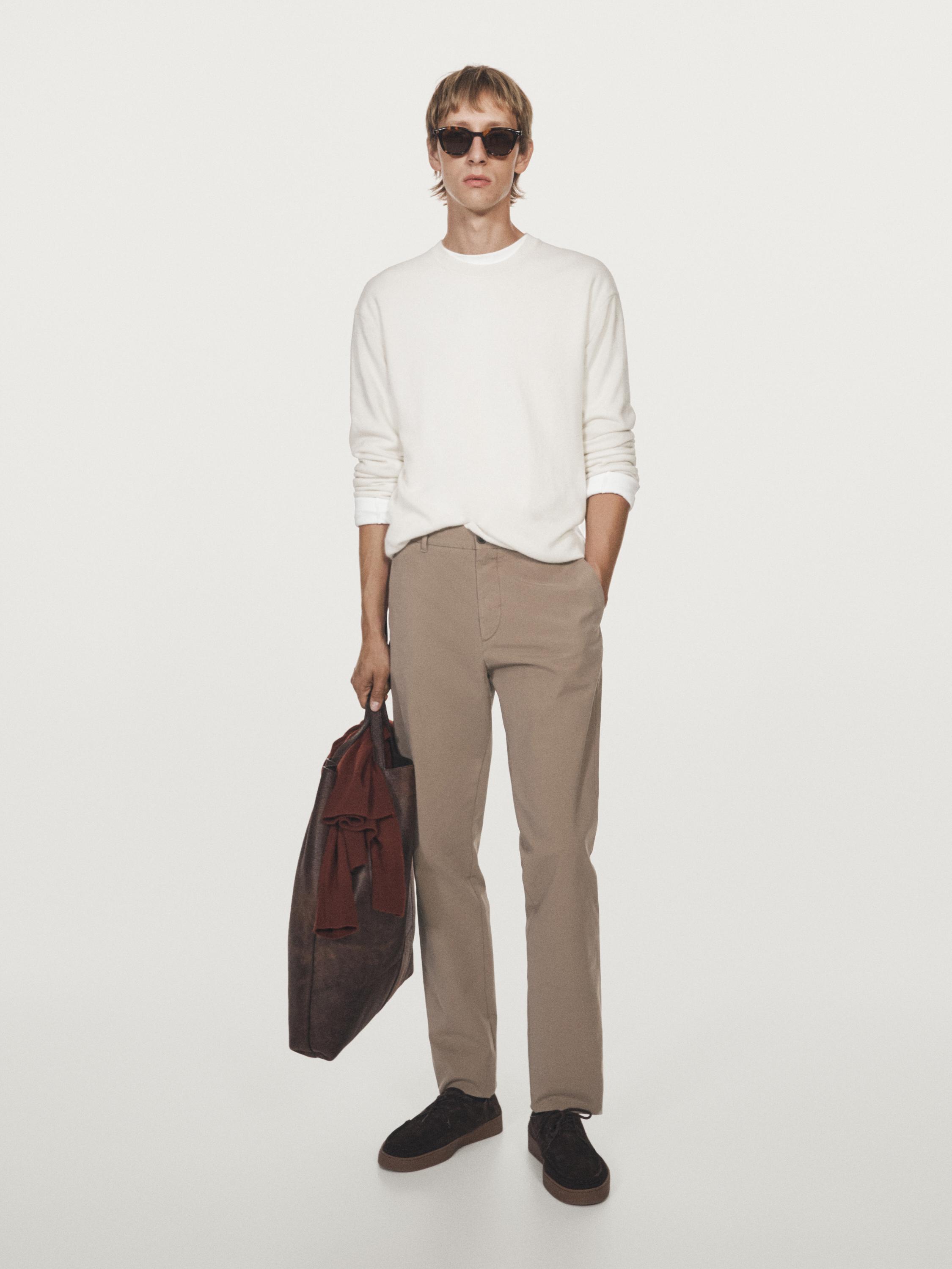 100% cotton slim fit trousers