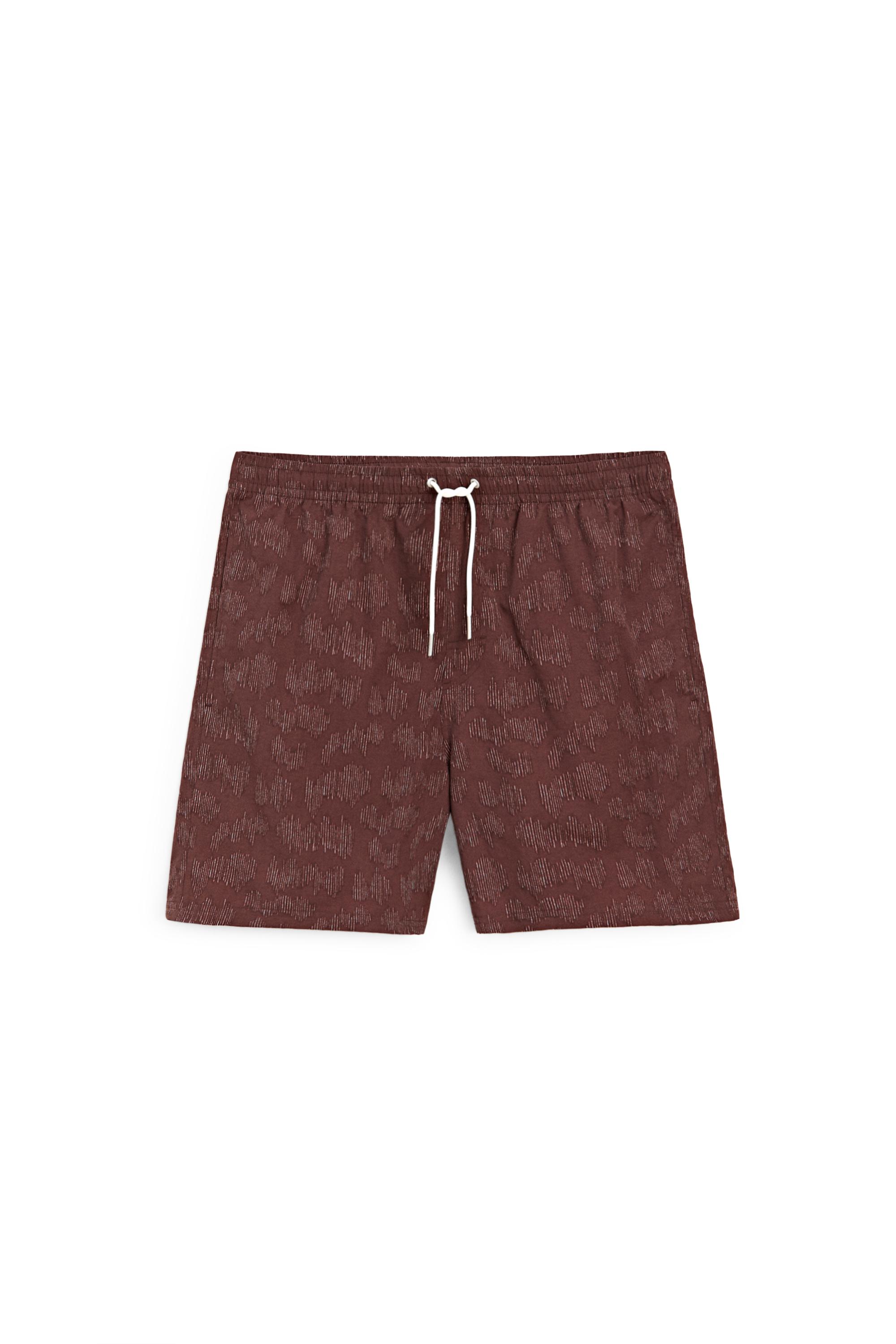 Printed swimming trunks — BURGUNDY