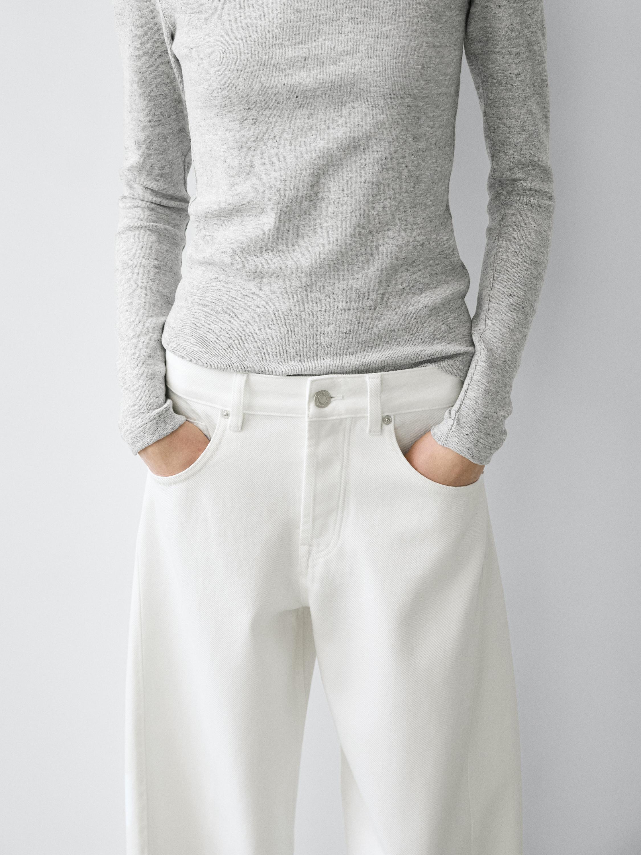 Mid-rise balloon fit jeans — Off white