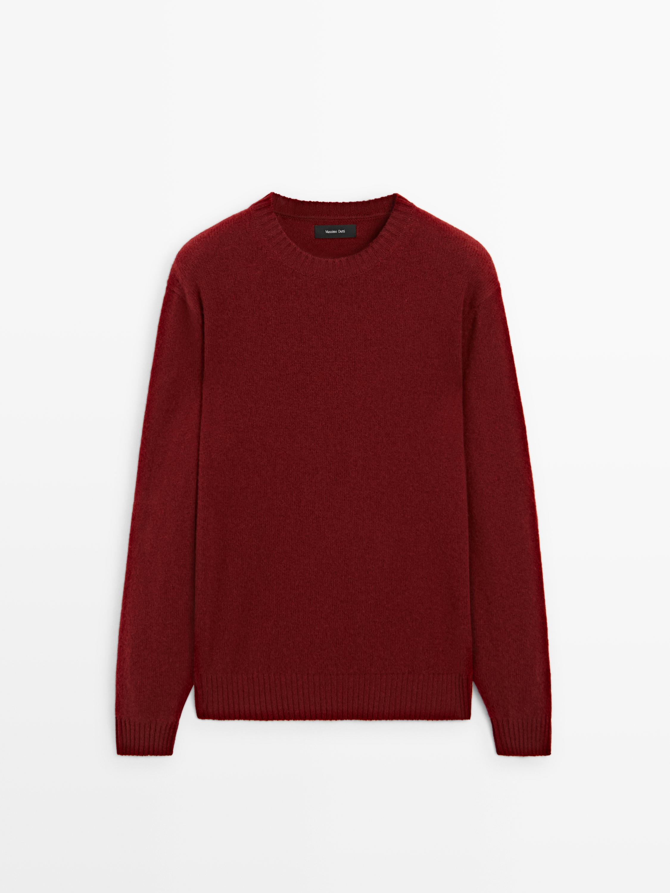 Wool blend crew neck sweater