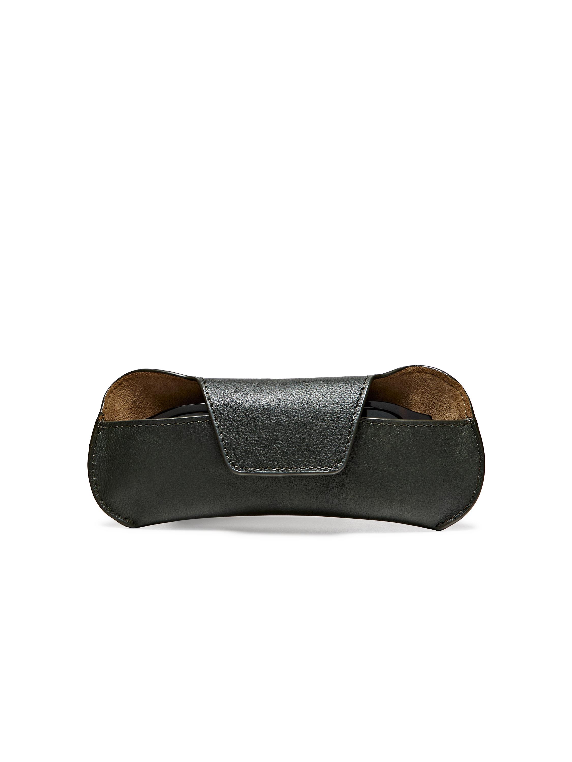 Nappa leather glasses case — GREEN