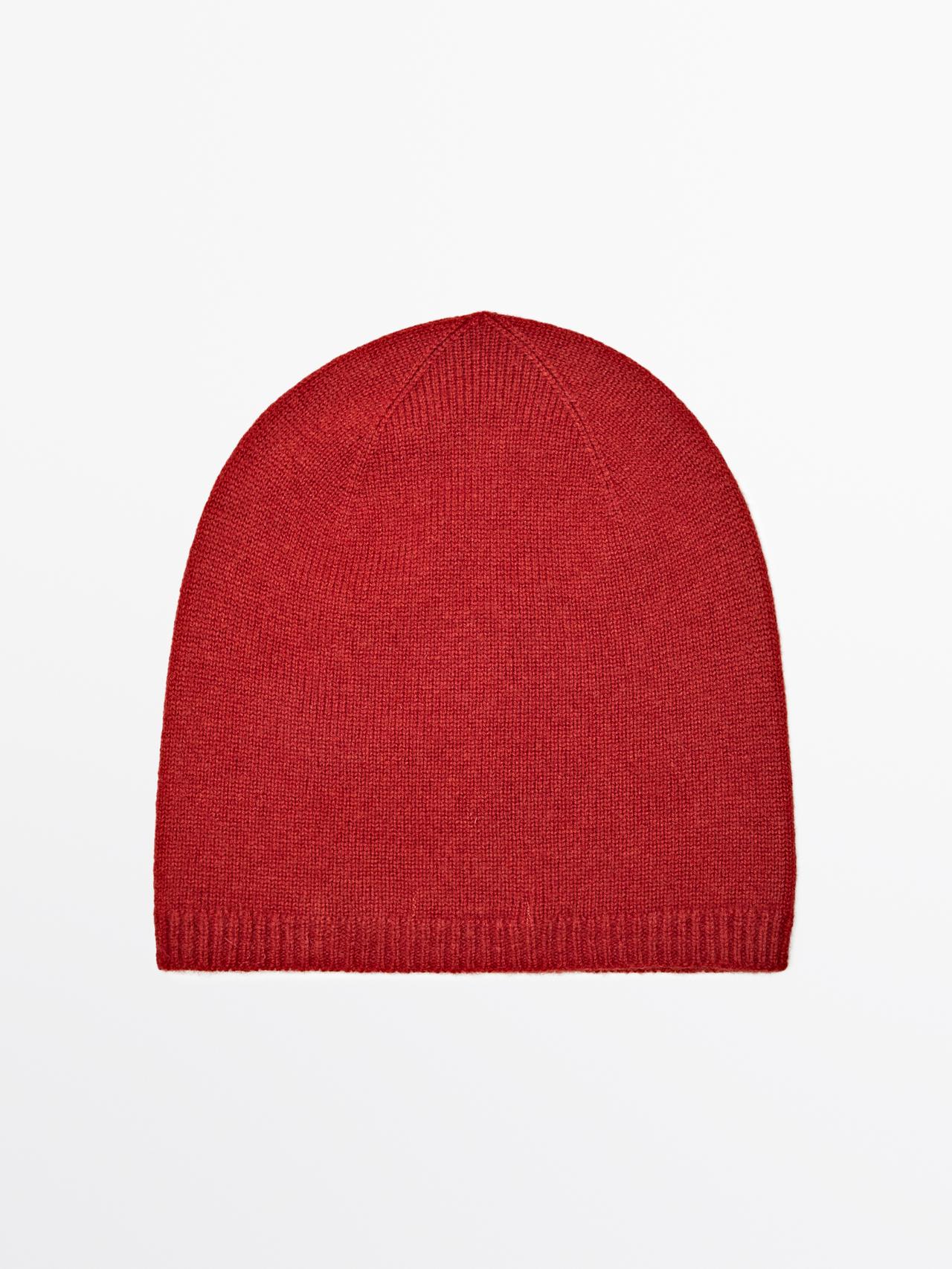 Massimo Dutti - Dame - Beanie-Hue I Finstrik - Terrakotta - 01