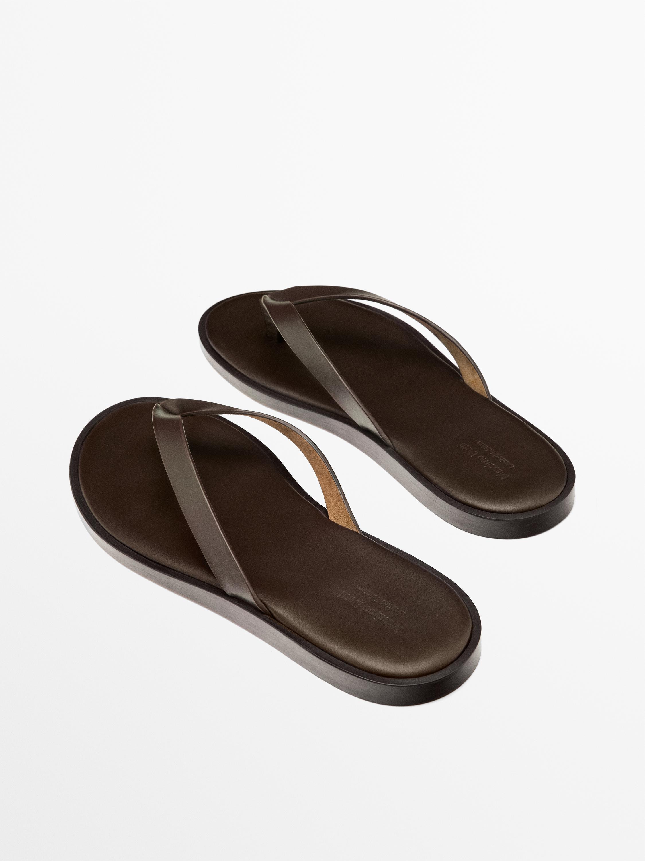 Nappa sandals with toe divider - Limited Edition — BROWN