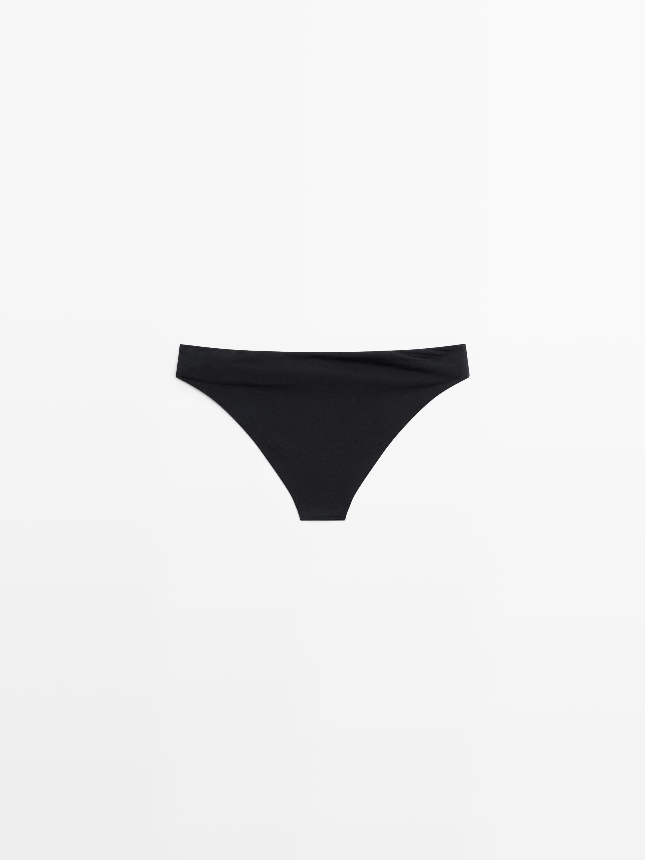 Bikini bottoms with rhinestone detail — BLACK